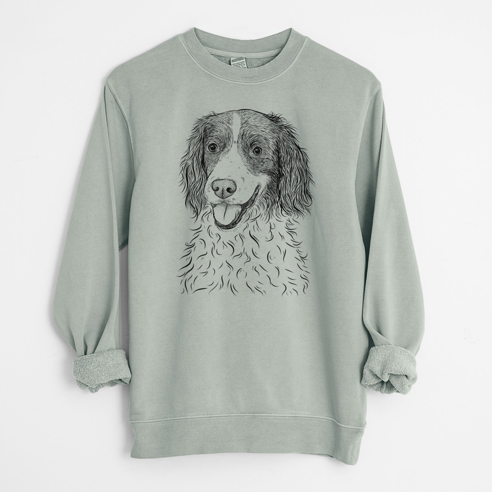 Bare Maggie the Springer Spaniel - Unisex Pigment Dyed Crew Sweatshirt