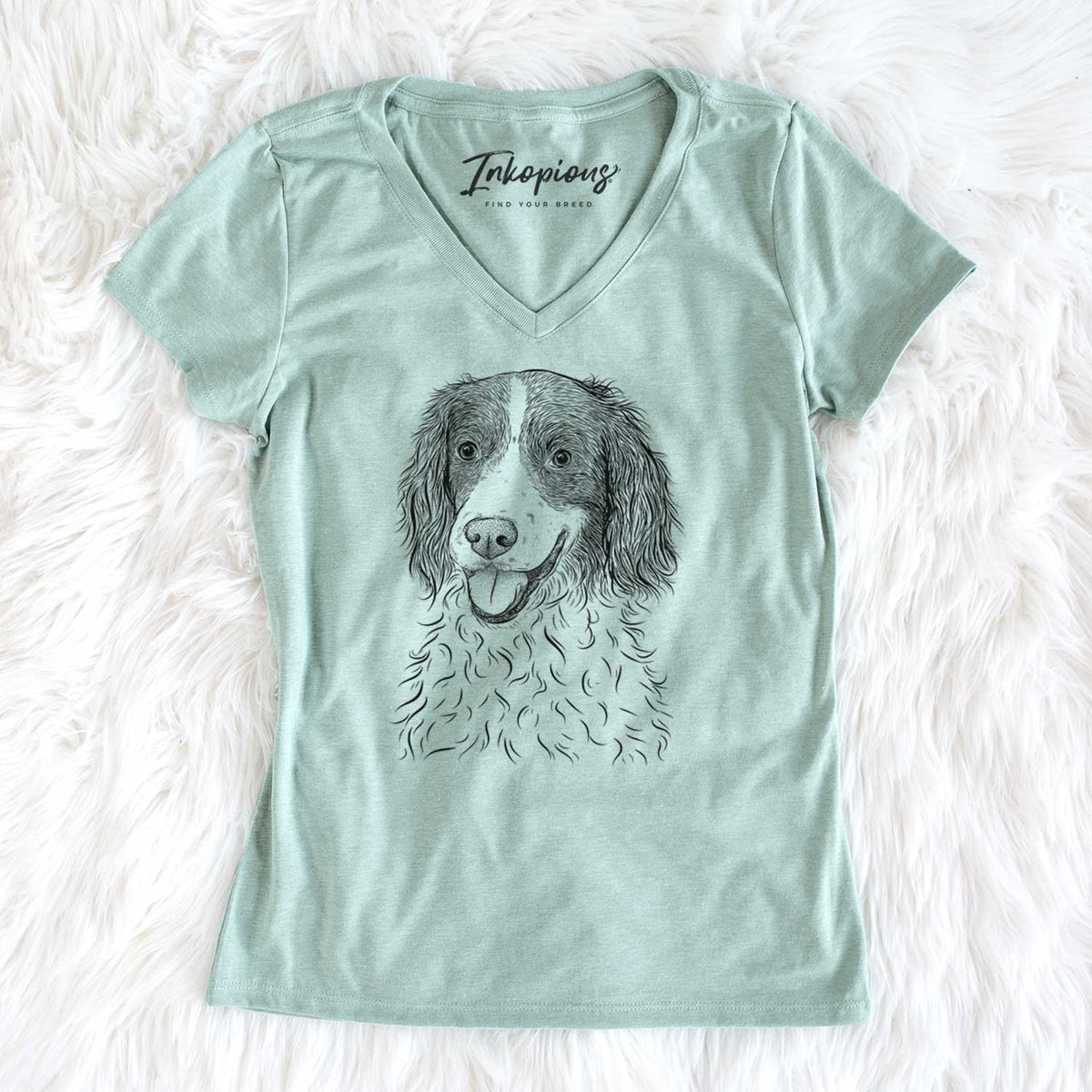 Bare Maggie the Springer Spaniel - Women's V-neck Shirt