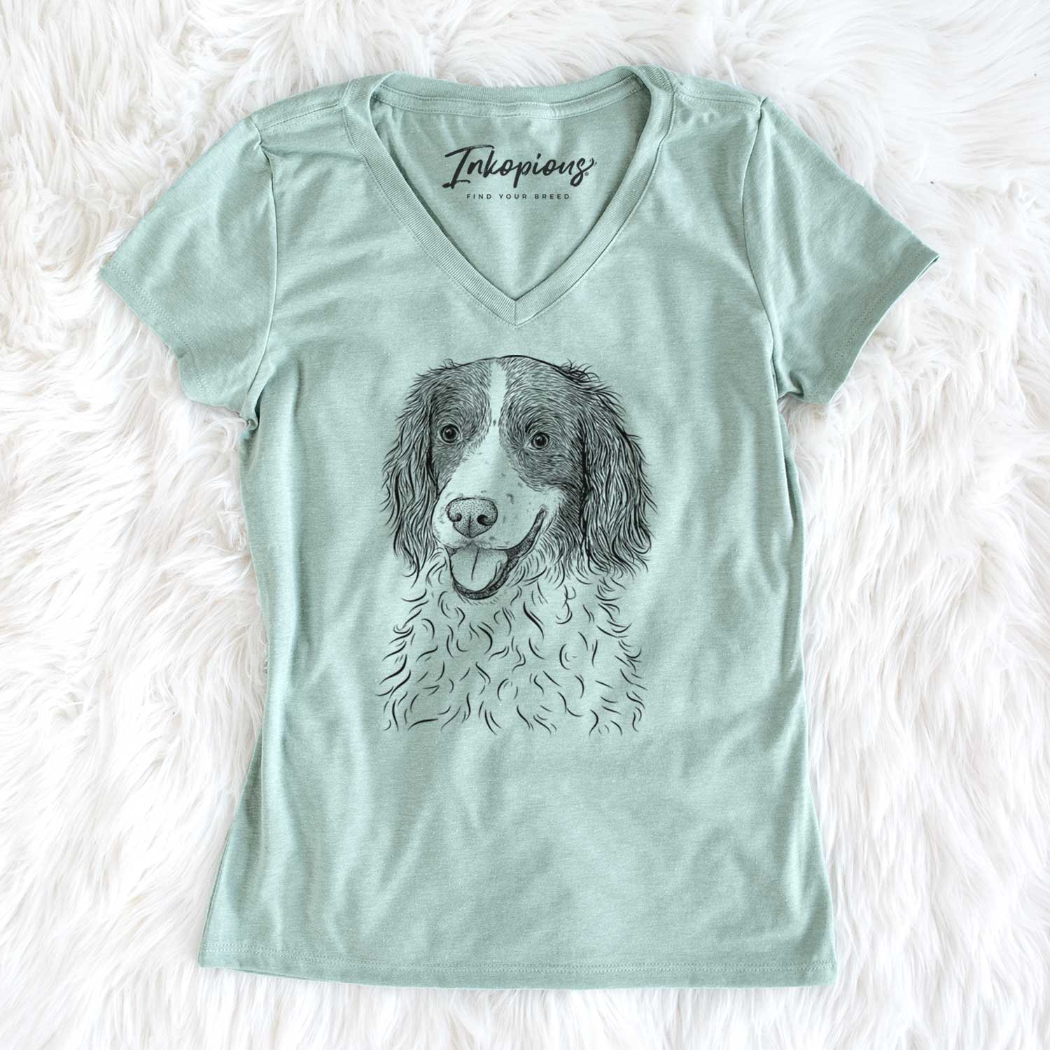 Bare Maggie the Springer Spaniel - Women's V-neck Shirt
