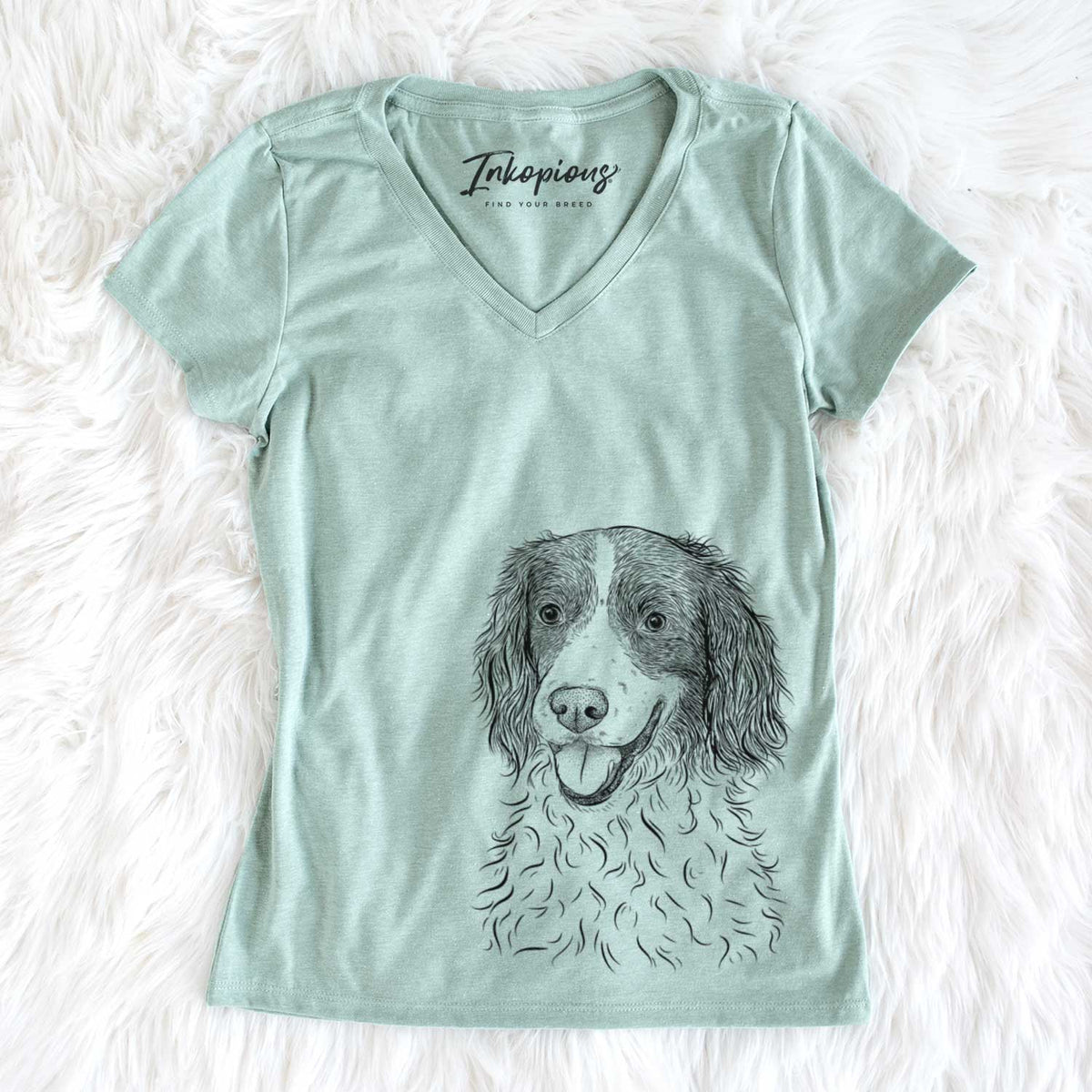 Bare Maggie the Springer Spaniel - Women's V-neck Shirt