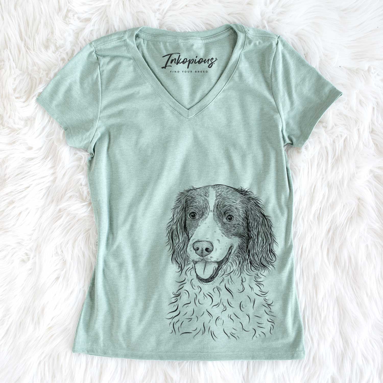 Bare Maggie the Springer Spaniel - Women's V-neck Shirt