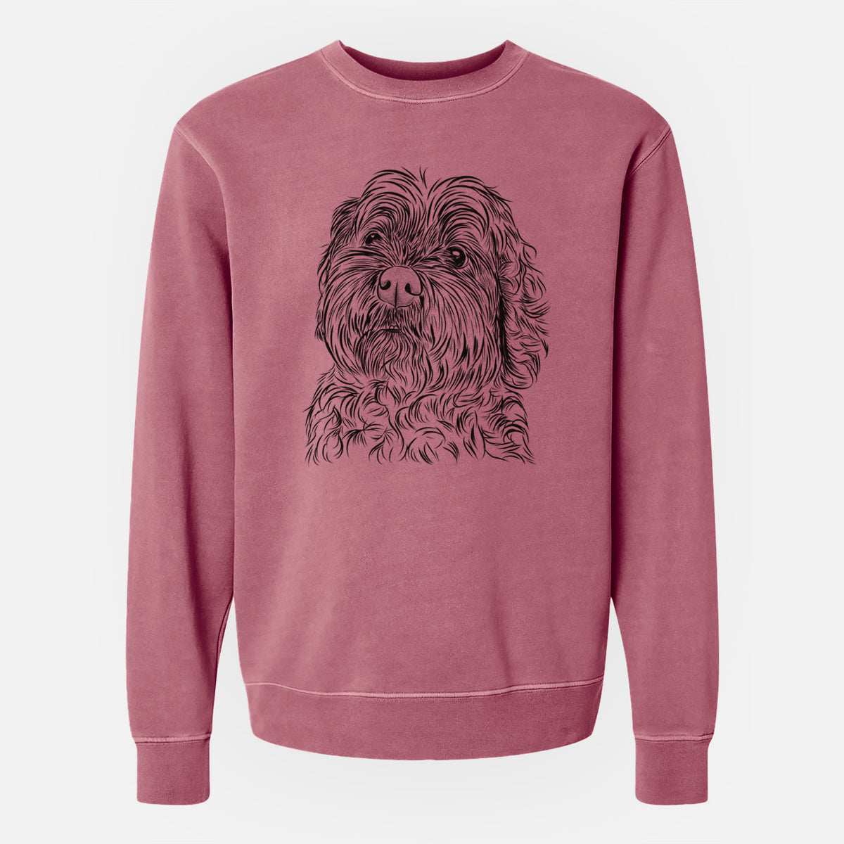 Bare Maggie Girl the Cockapoo - Unisex Pigment Dyed Crew Sweatshirt