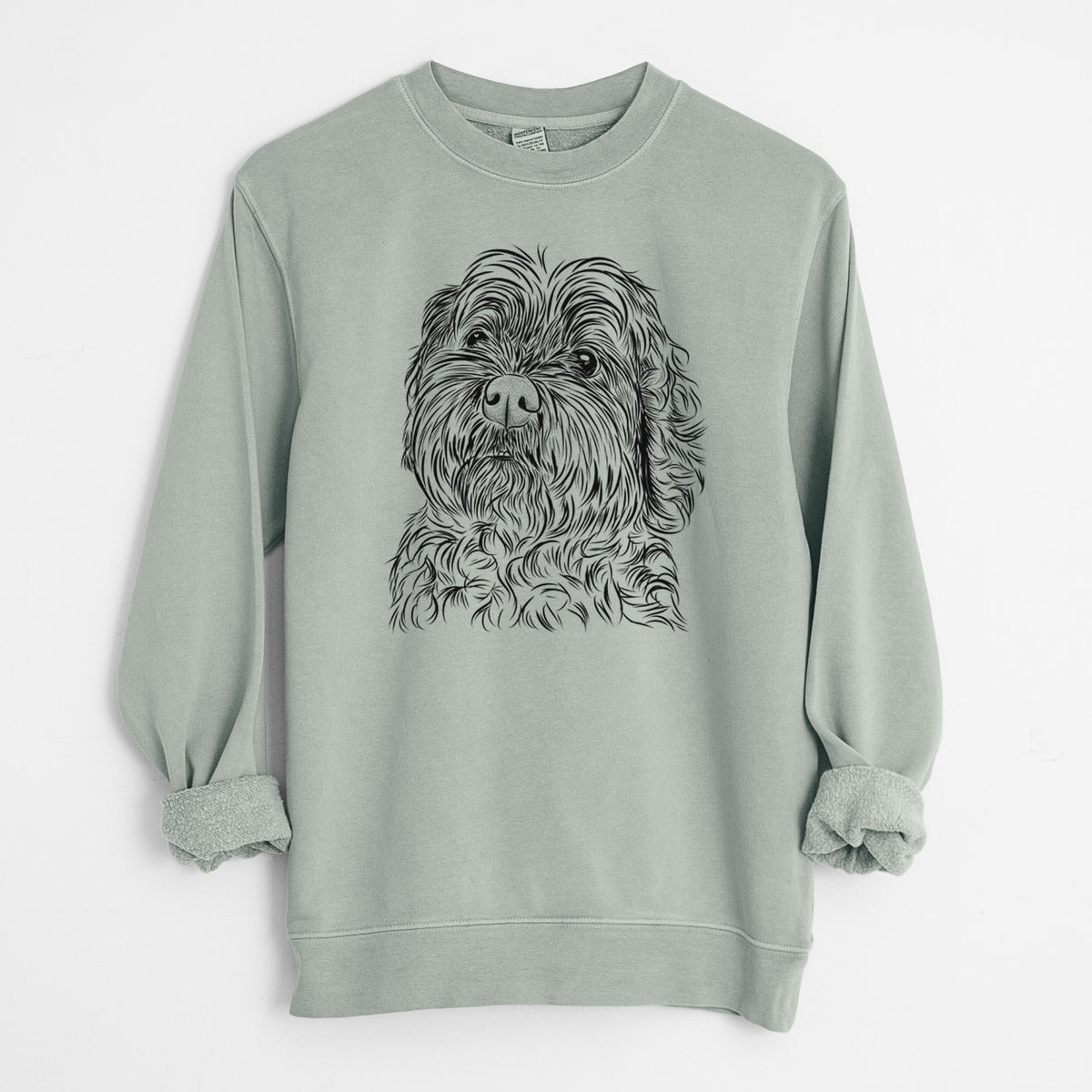 Bare Maggie Girl the Cockapoo - Unisex Pigment Dyed Crew Sweatshirt