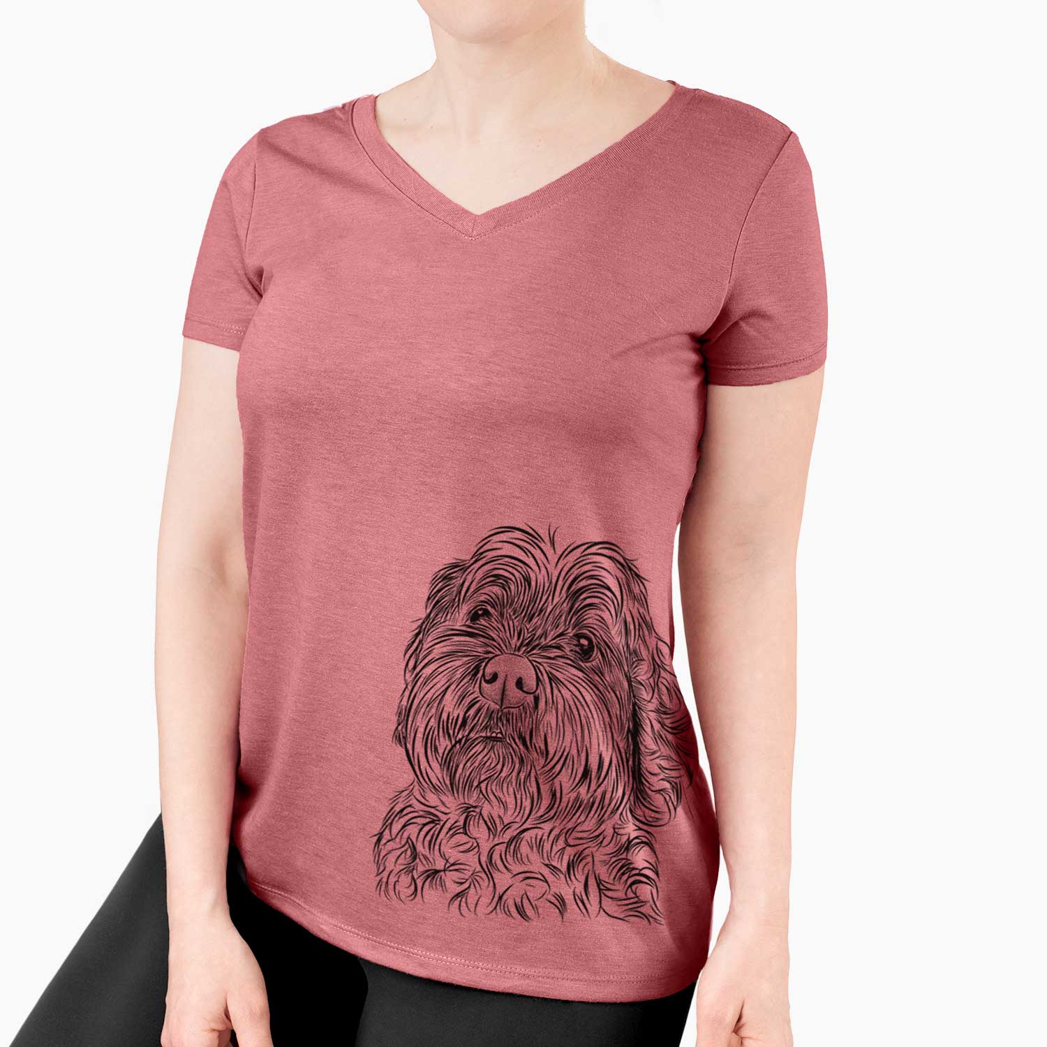 Bare Maggie Girl the Cockapoo - Women's V-neck Shirt