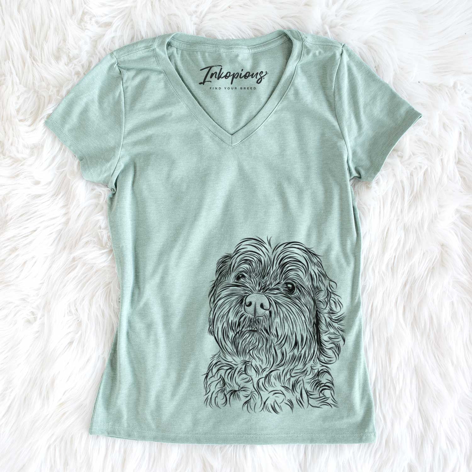 Bare Maggie Girl the Cockapoo - Women's V-neck Shirt