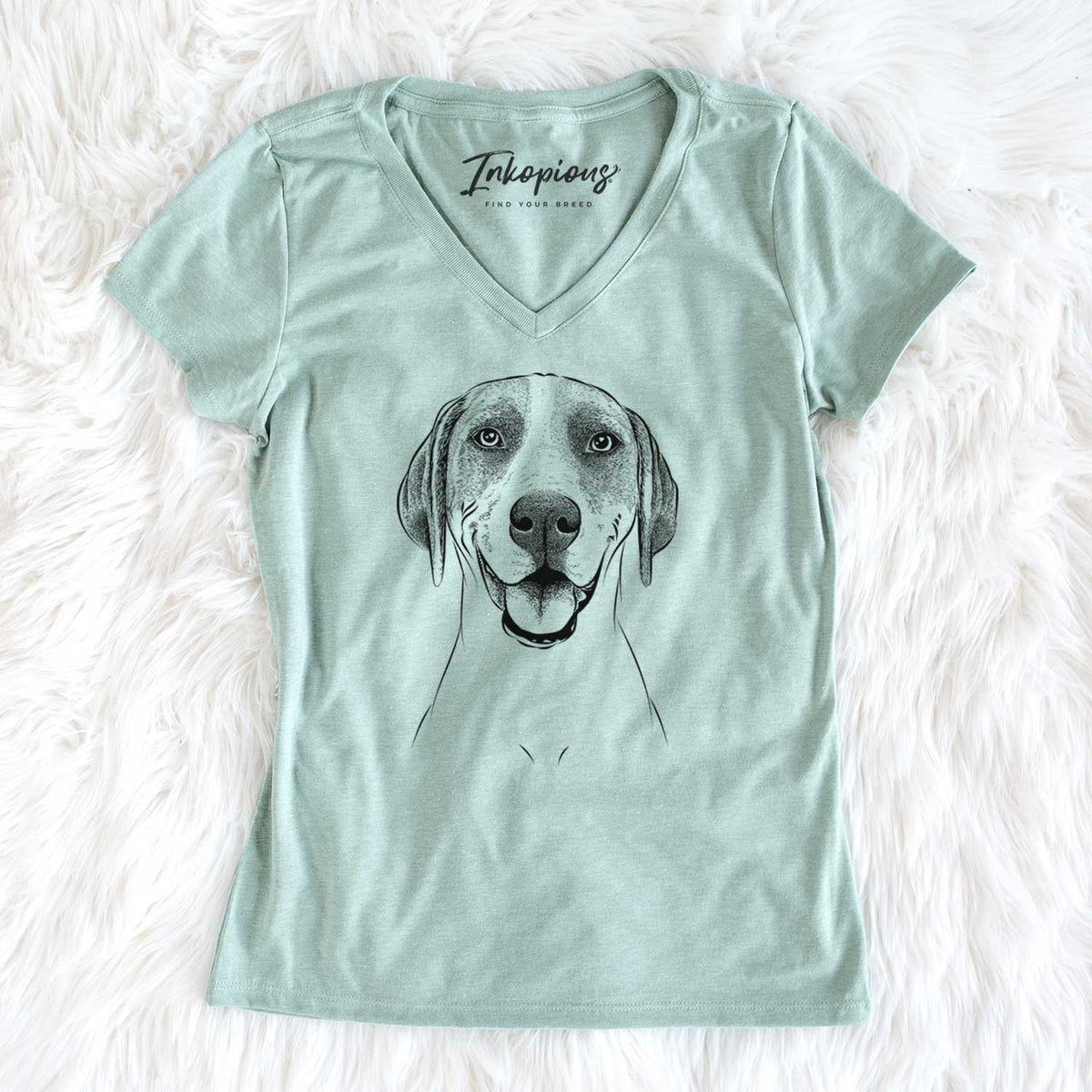 Bare Maggie the Treeing Walker Coonhound - Women&#39;s V-neck Shirt