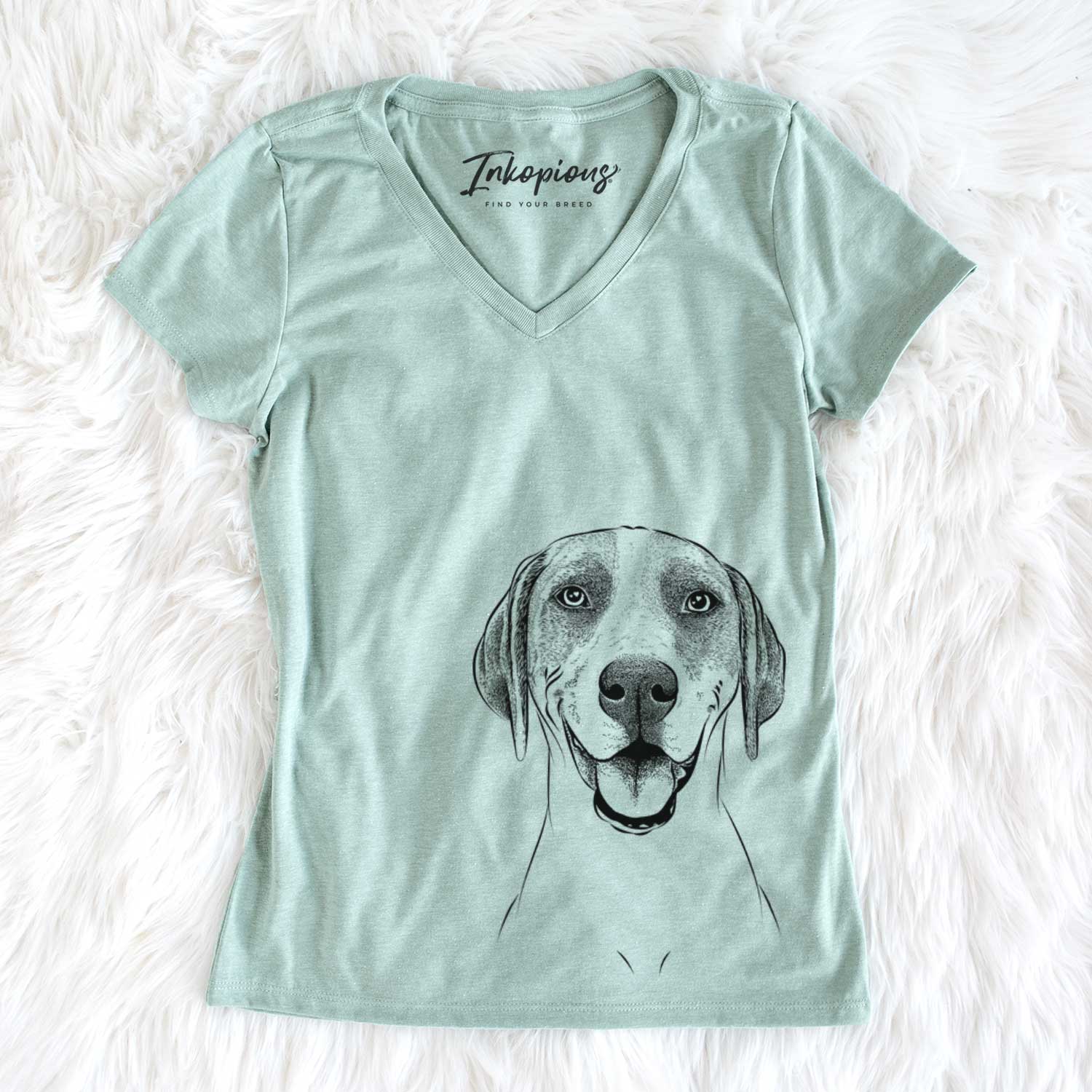 Bare Maggie the Treeing Walker Coonhound - Women's V-neck Shirt