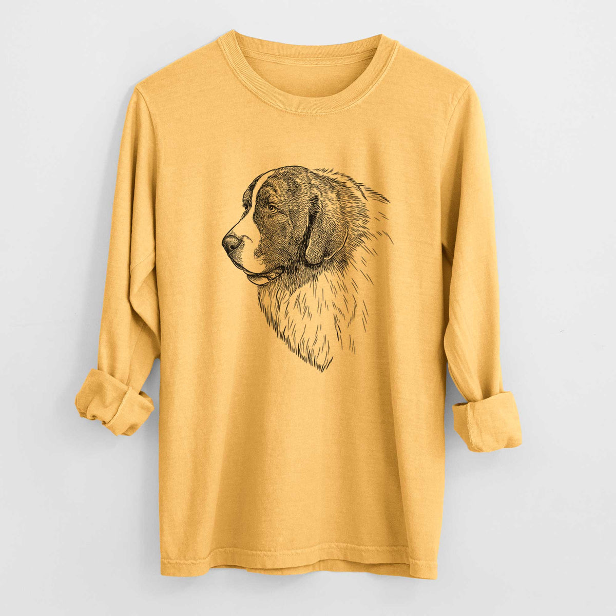 Bare Magnus the Pyrenean Mastiff - Heavyweight 100% Cotton Long Sleeve