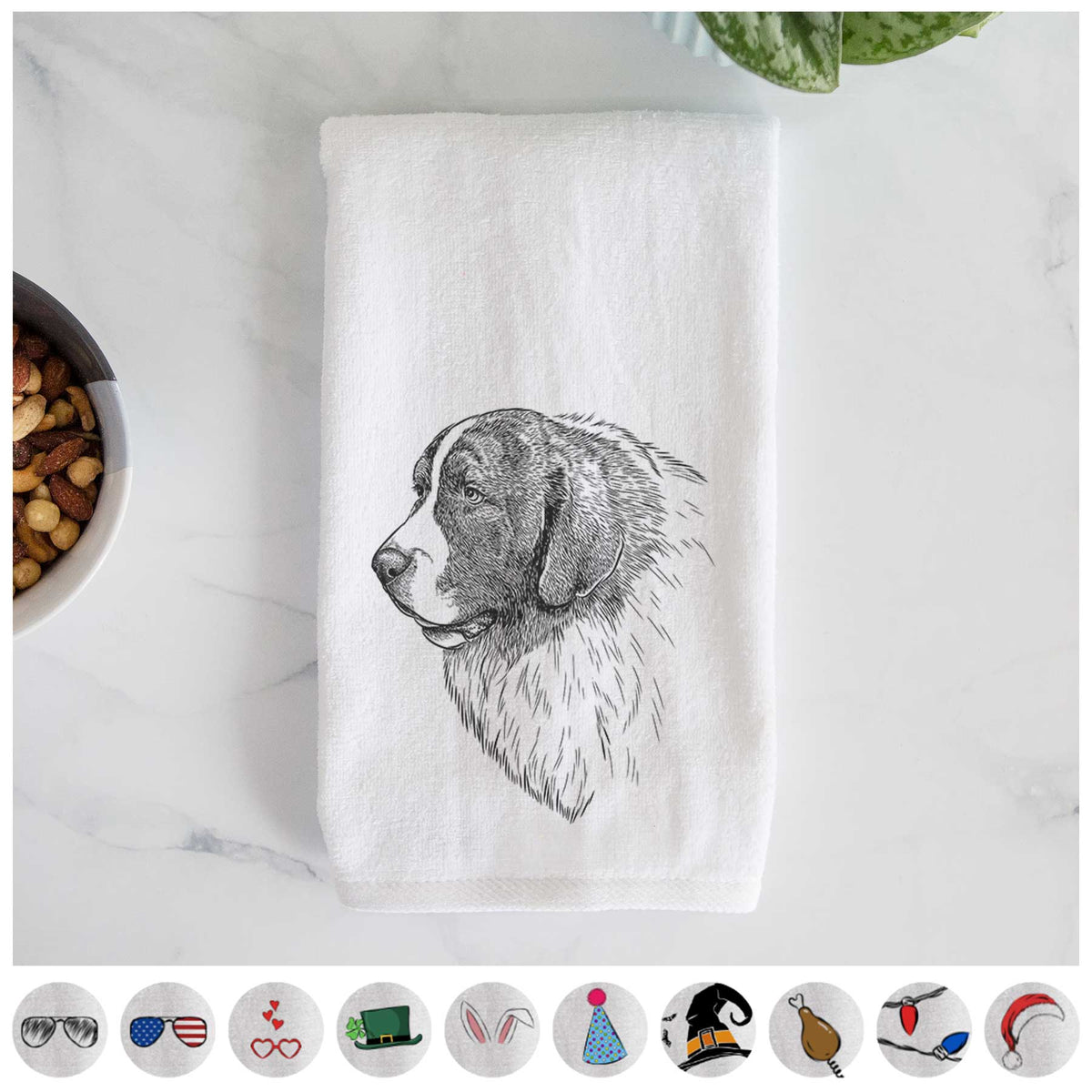 Magnus the Pyrenean Mastiff Decorative Hand Towel