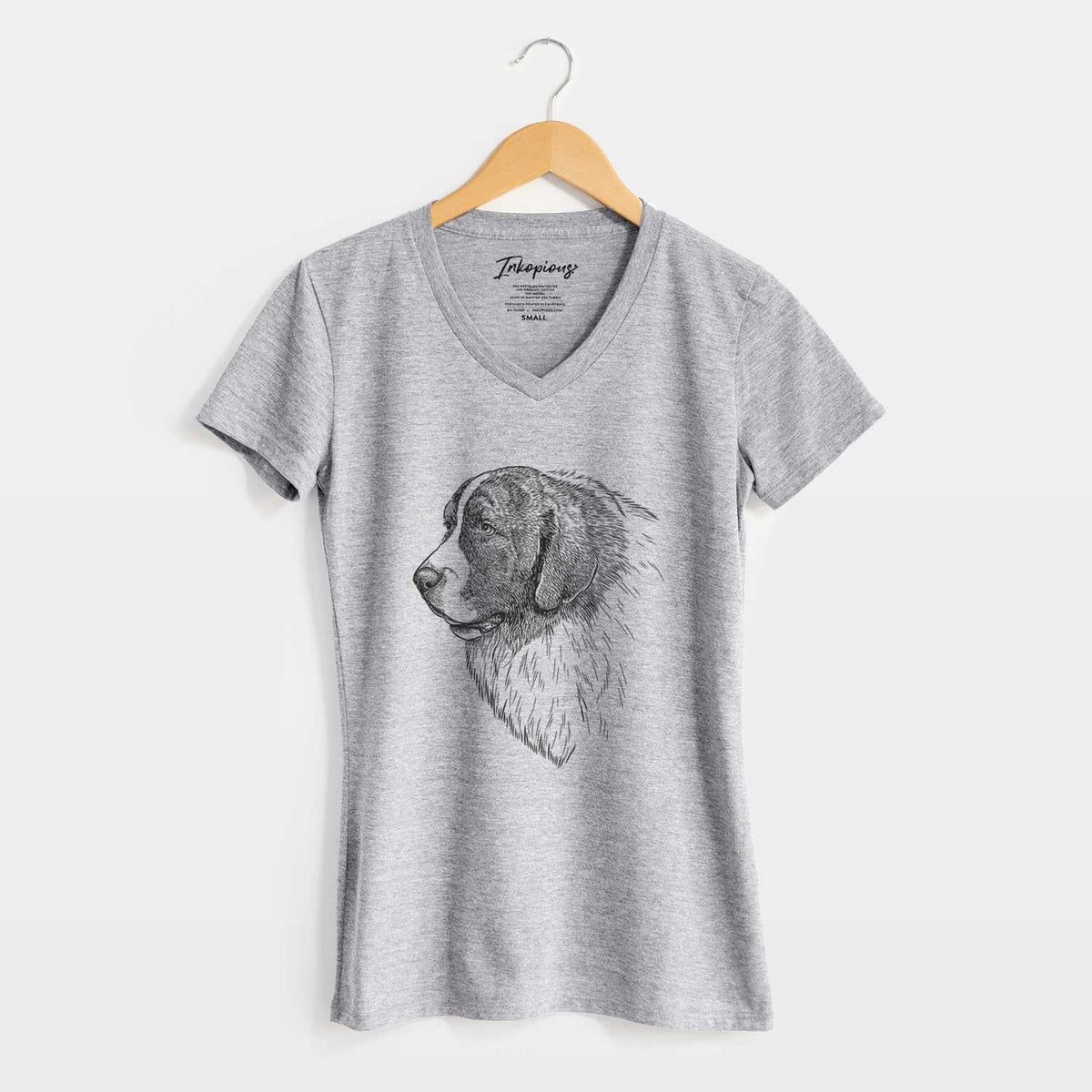 Bare Magnus the Pyrenean Mastiff - Women's V-neck Shirt