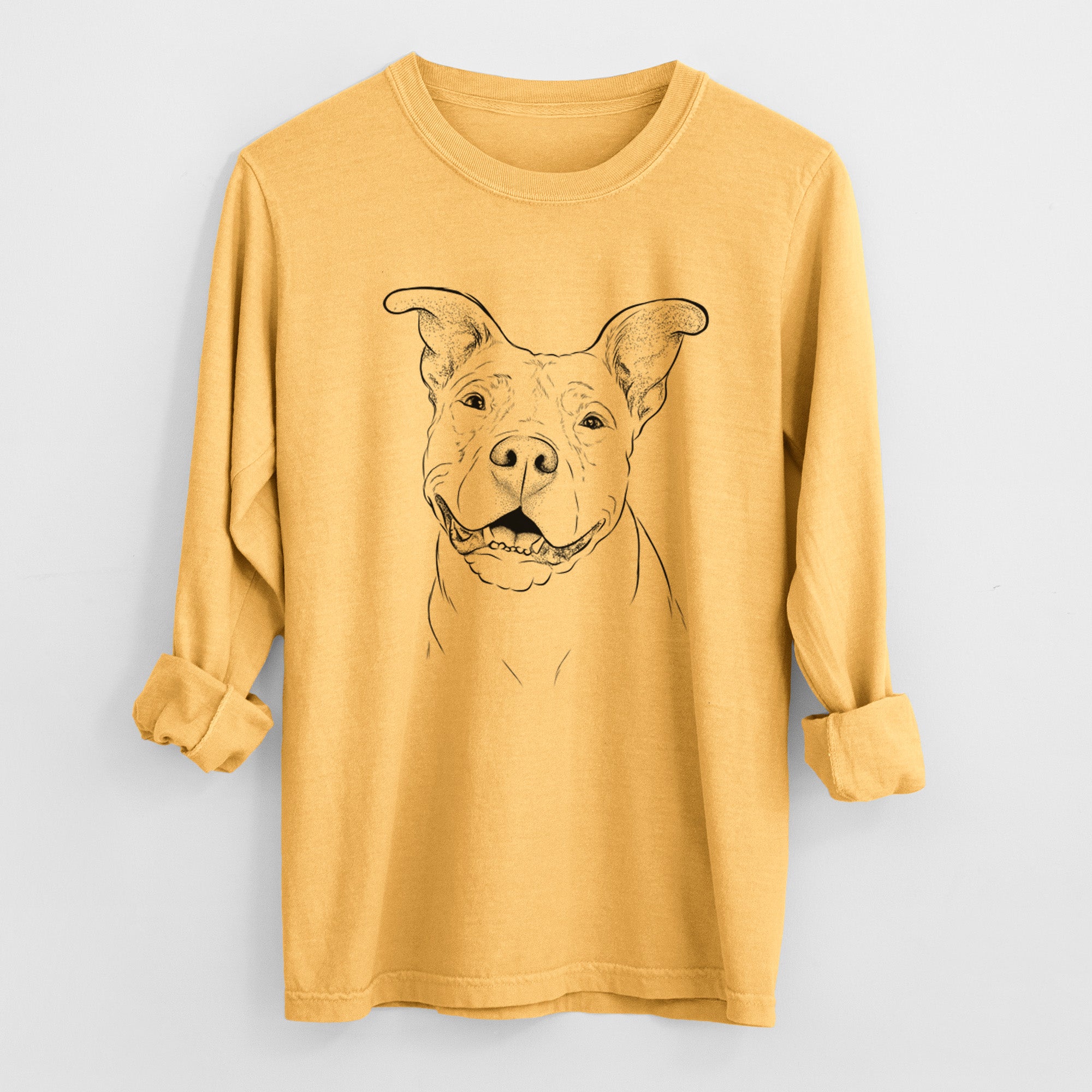 Bare Malibu the Staffordshire Terrier/Pitbull Mix - Heavyweight 100% Cotton Long Sleeve