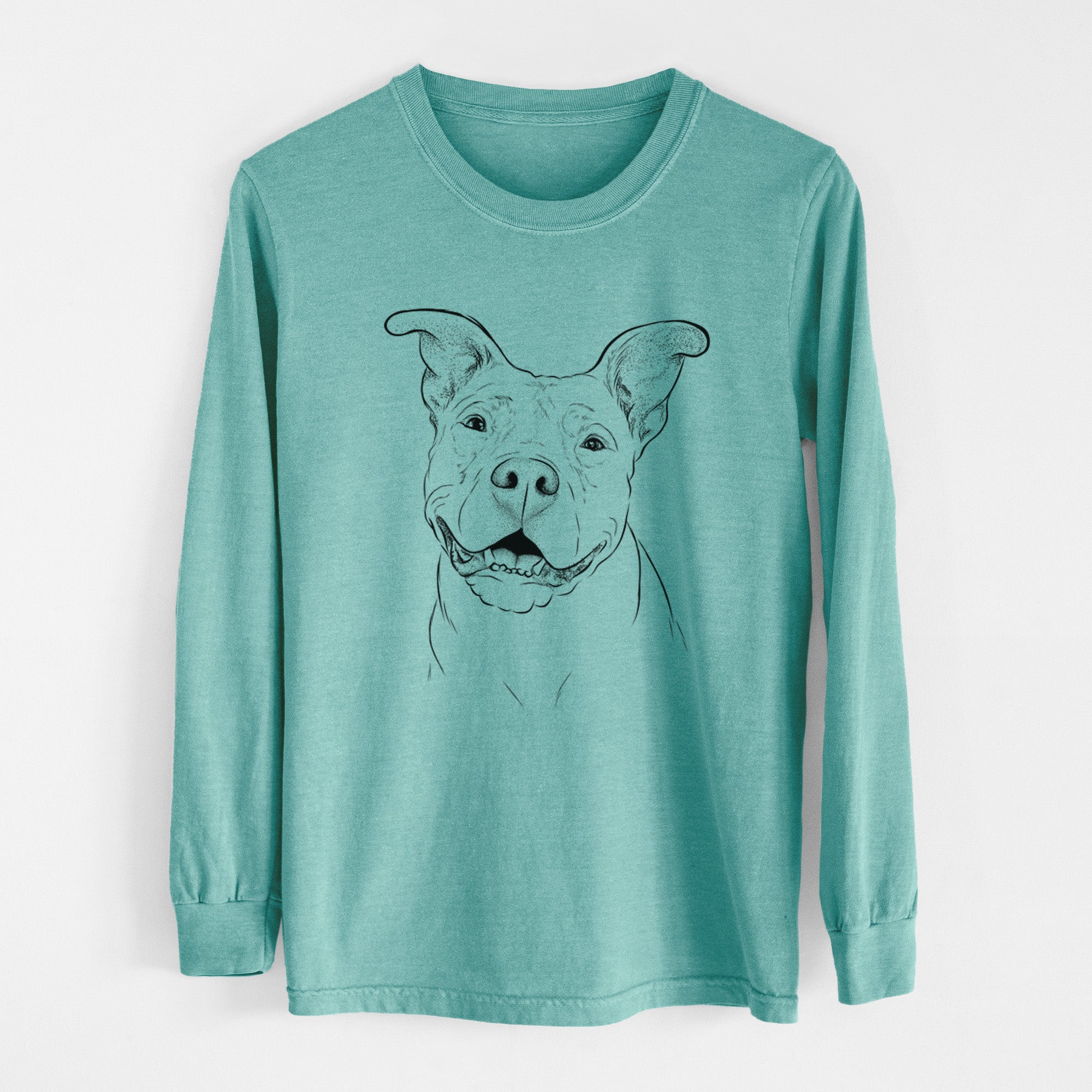 Bare Malibu the Staffordshire Terrier/Pitbull Mix - Heavyweight 100% Cotton Long Sleeve