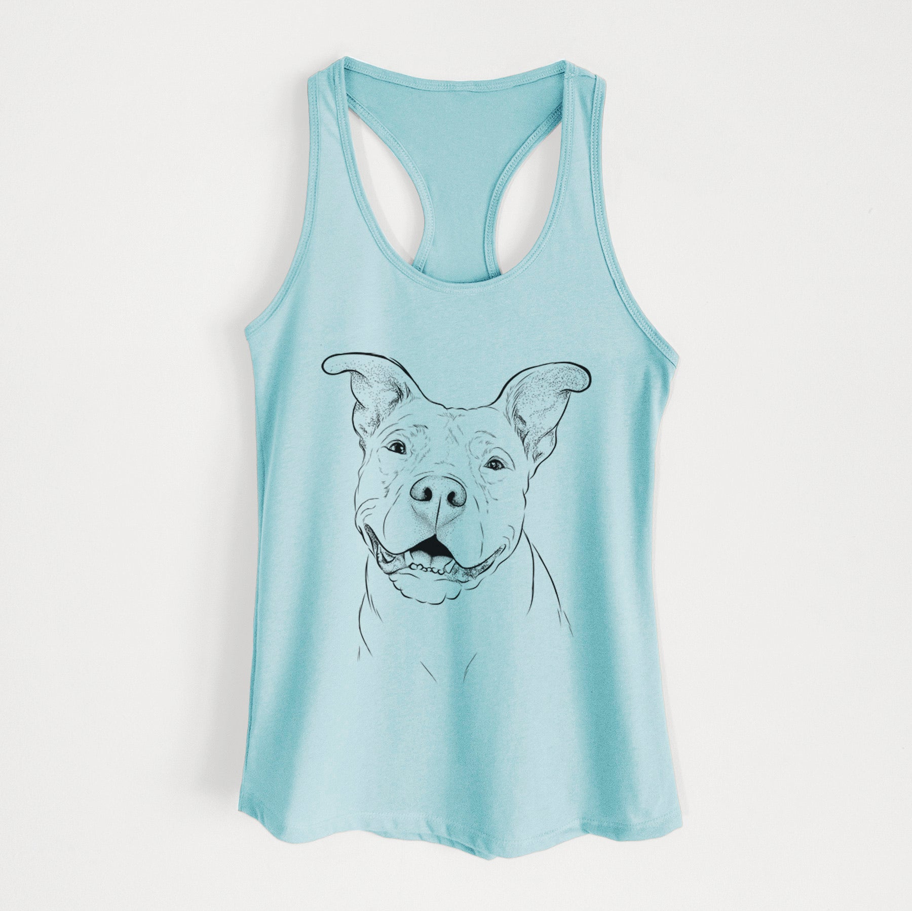 Malibu the Staffordshire Terrier/Pitbull Mix - Women's Racerback Tanktop