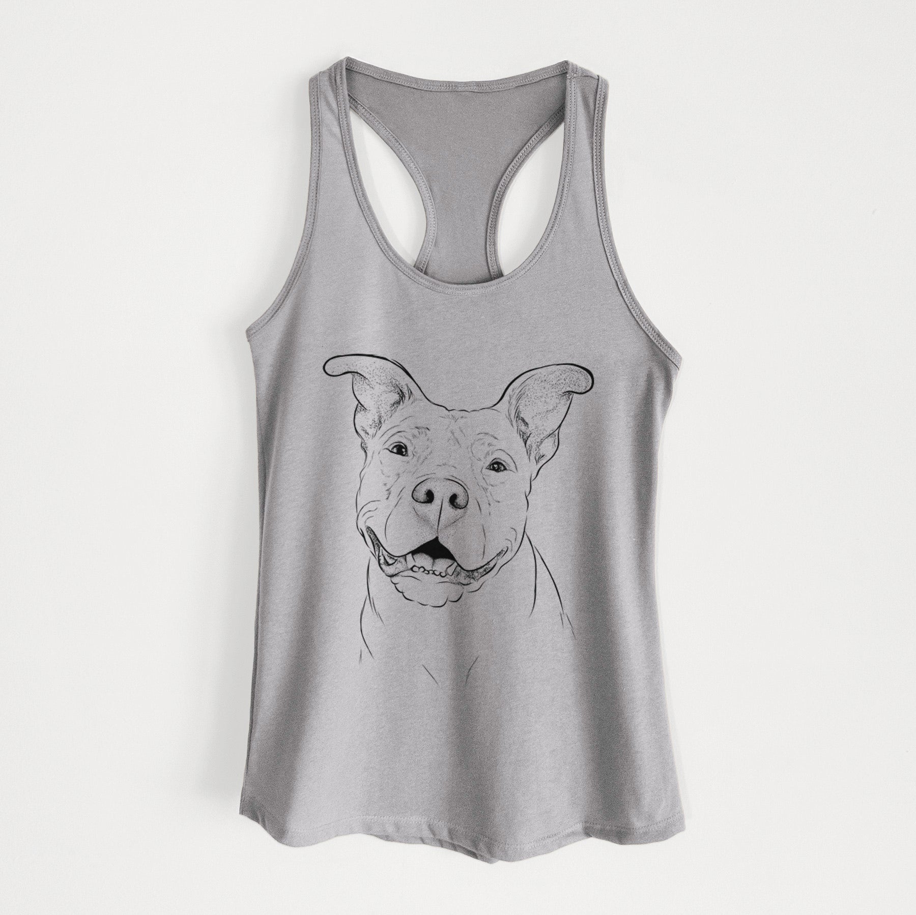 Malibu the Staffordshire Terrier/Pitbull Mix - Women's Racerback Tanktop