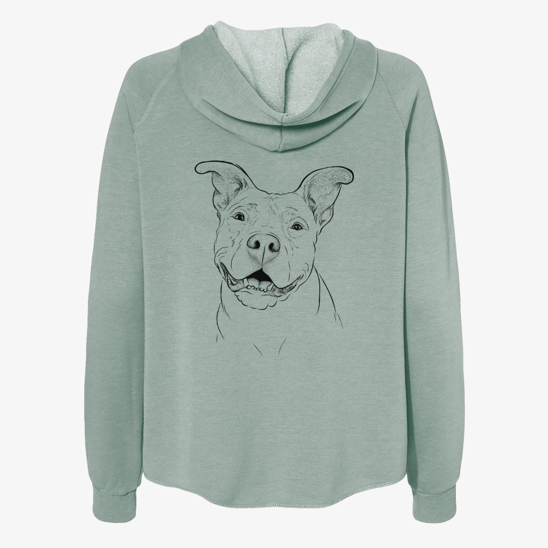 Malibu the Staffordshire Terrier/Pitbull Mix - Women's Cali Wave Zip-Up Sweatshirt