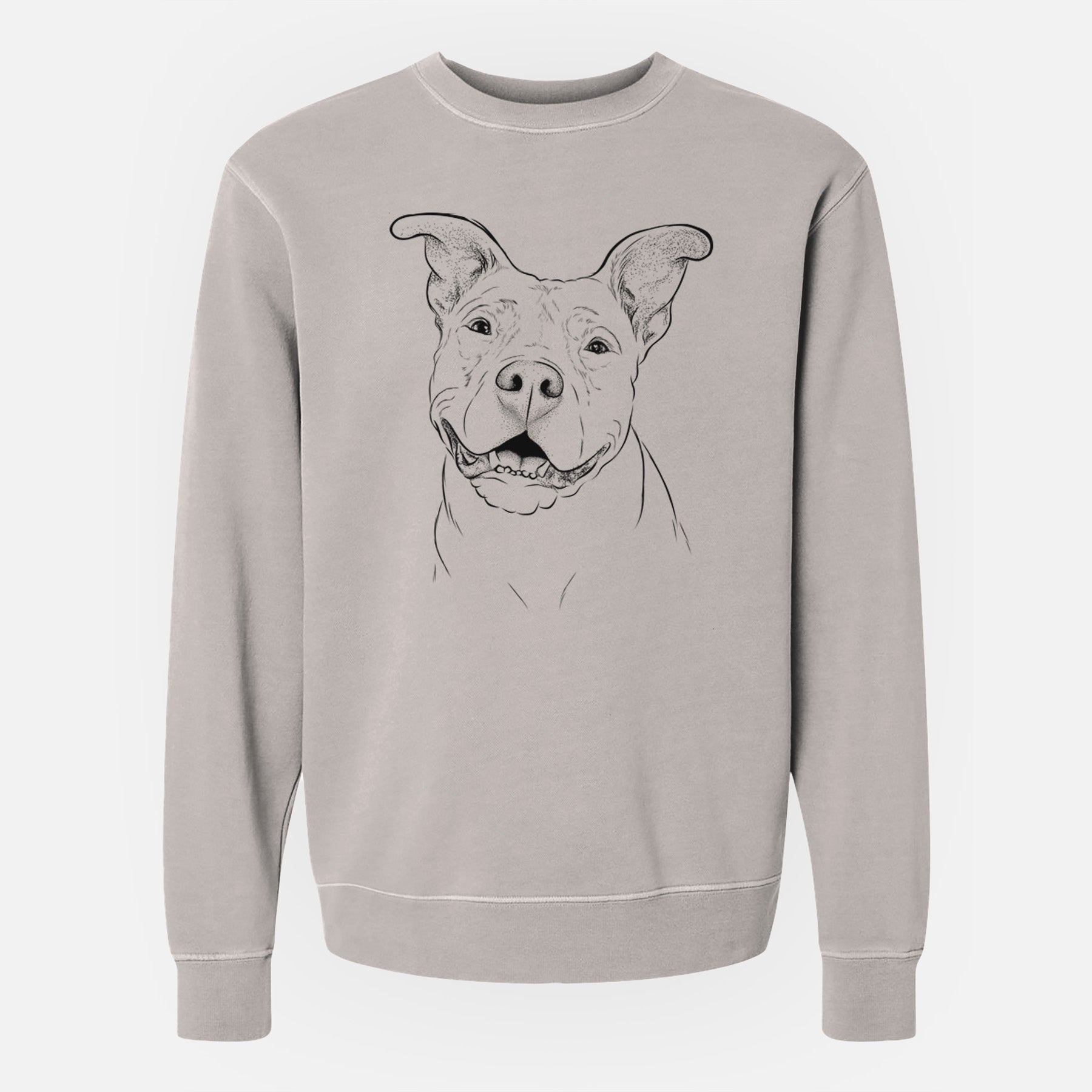 Bare Malibu the Staffordshire Terrier/Pitbull Mix - Unisex Pigment Dyed Crew Sweatshirt