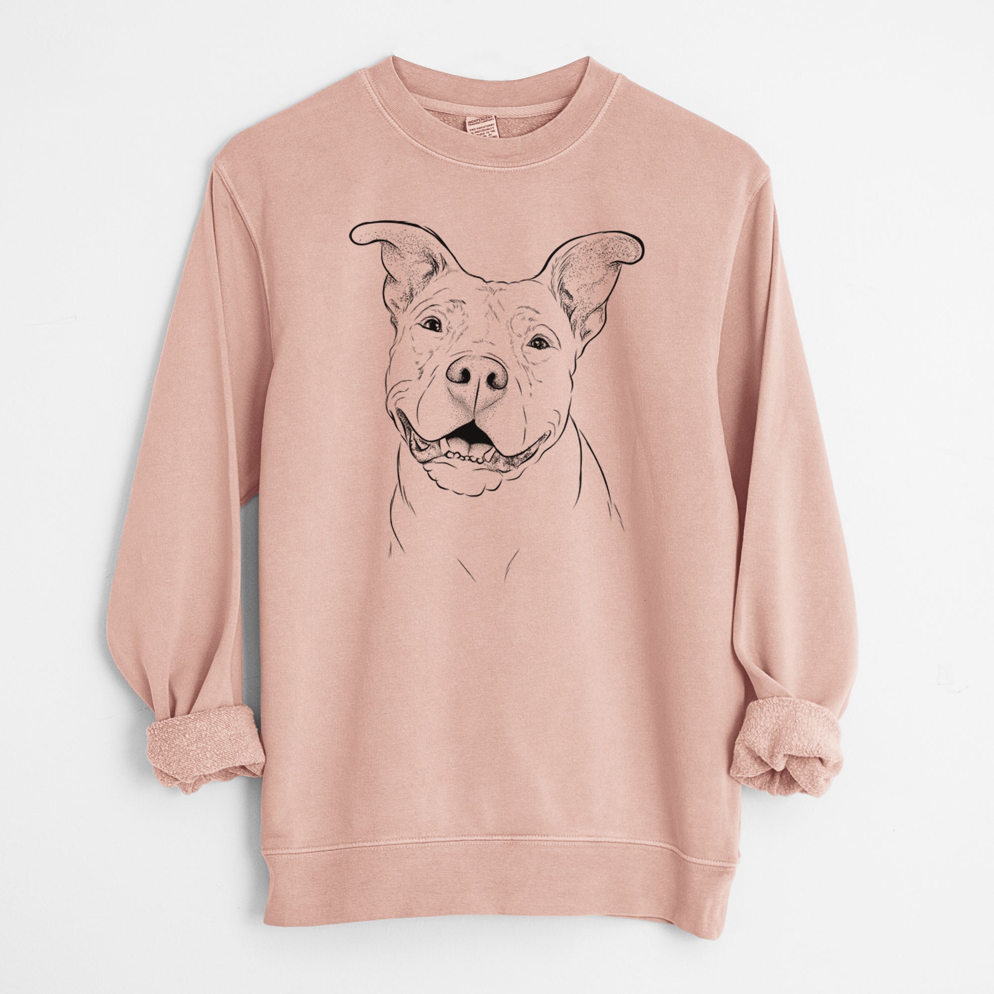 Bare Malibu the Staffordshire Terrier/Pitbull Mix - Unisex Pigment Dyed Crew Sweatshirt