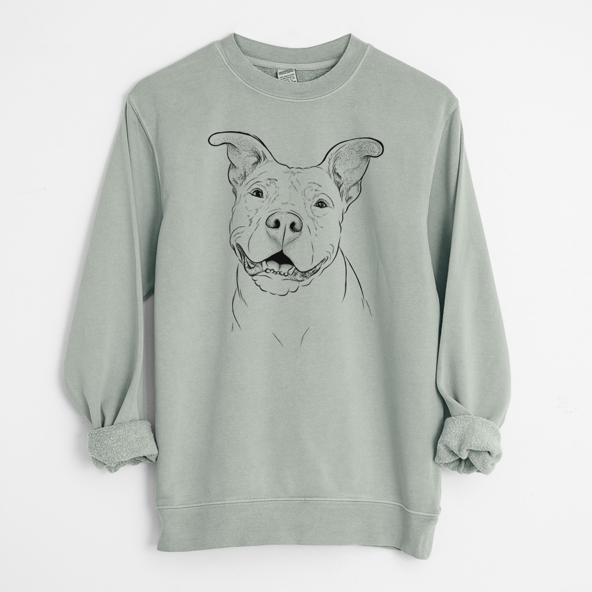 Bare Malibu the Staffordshire Terrier/Pitbull Mix - Unisex Pigment Dyed Crew Sweatshirt