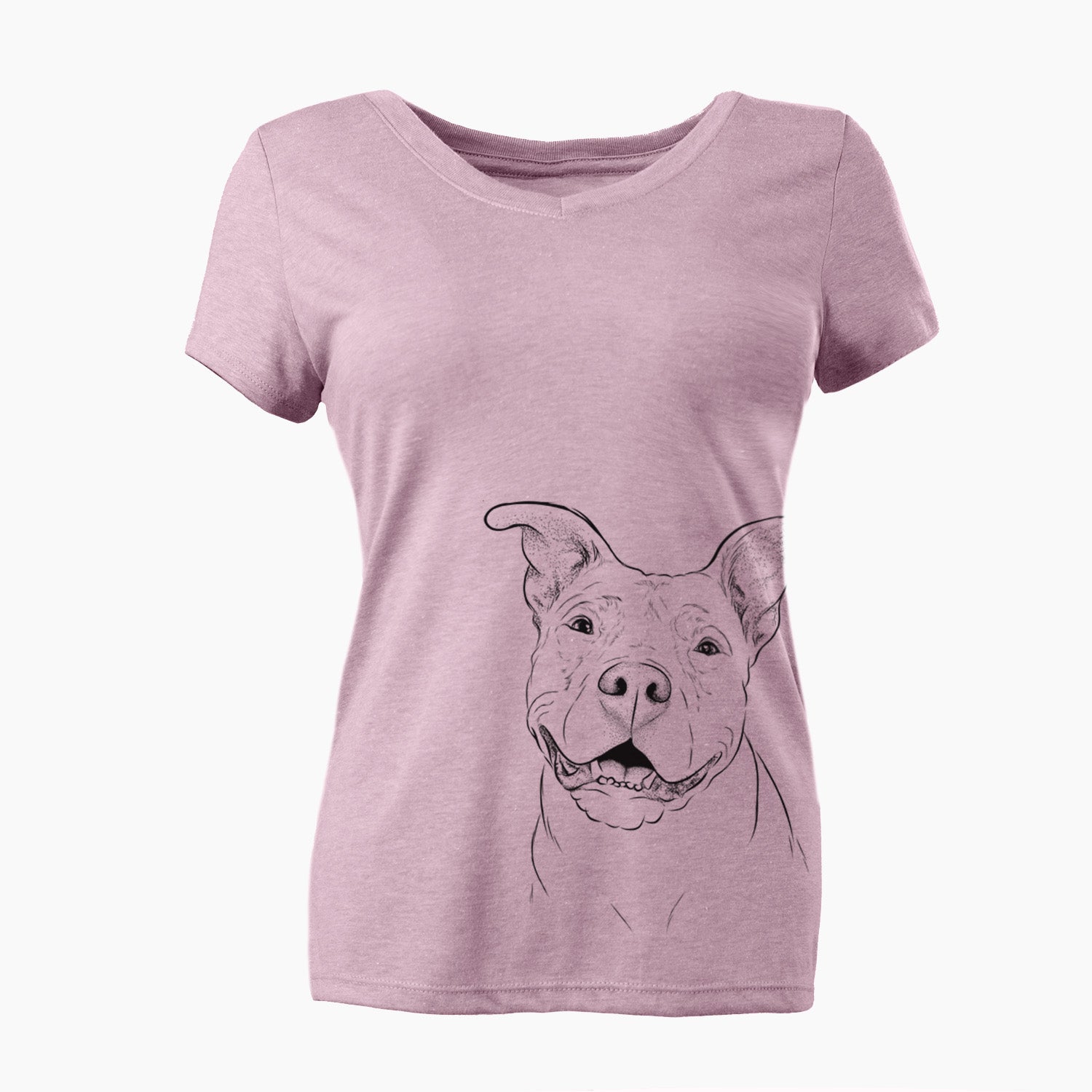 Bare Malibu the Staffordshire Terrier/Pitbull Mix - Women's V-neck Shirt