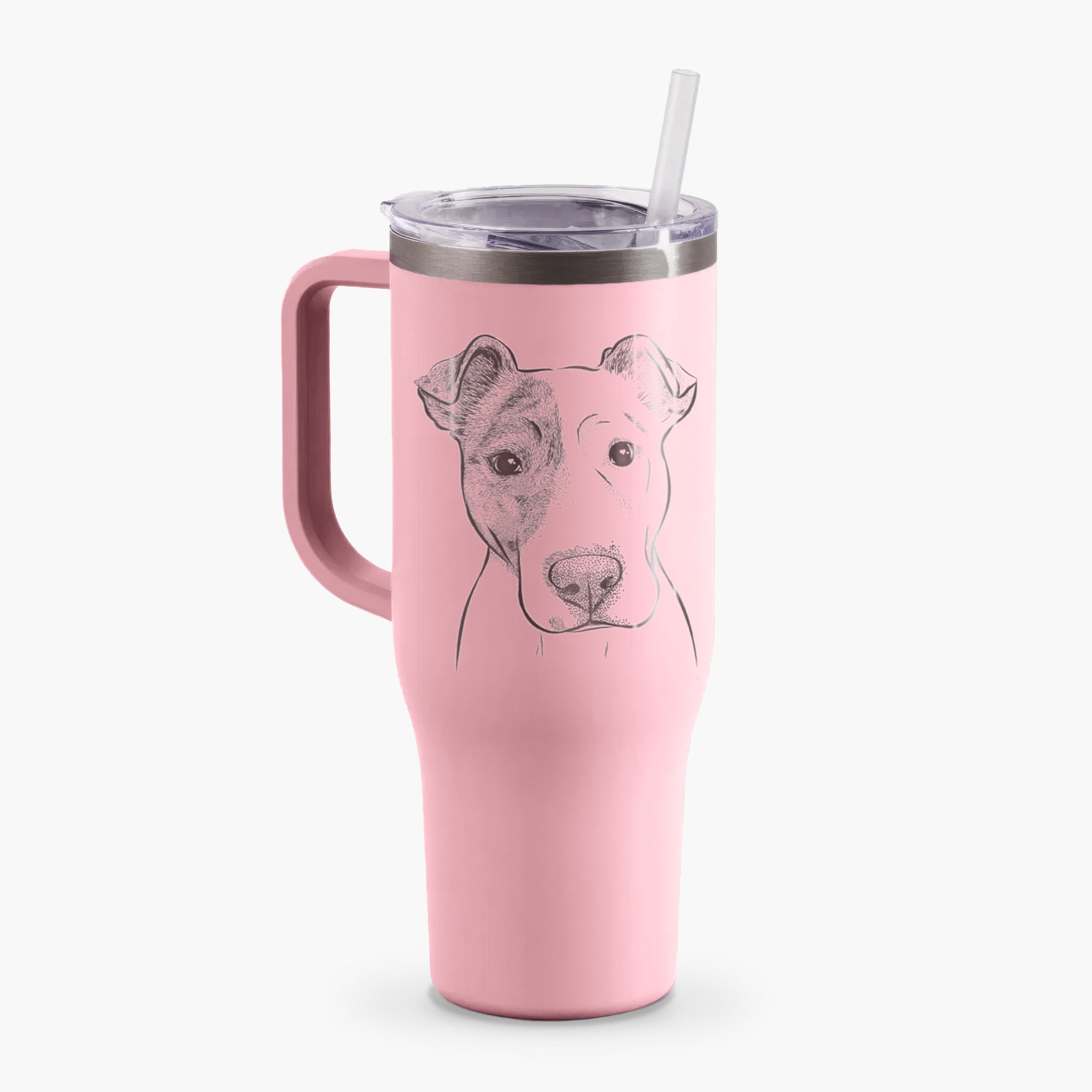 Manchi the Pitbull Mix - 40oz Tumbler with Handle