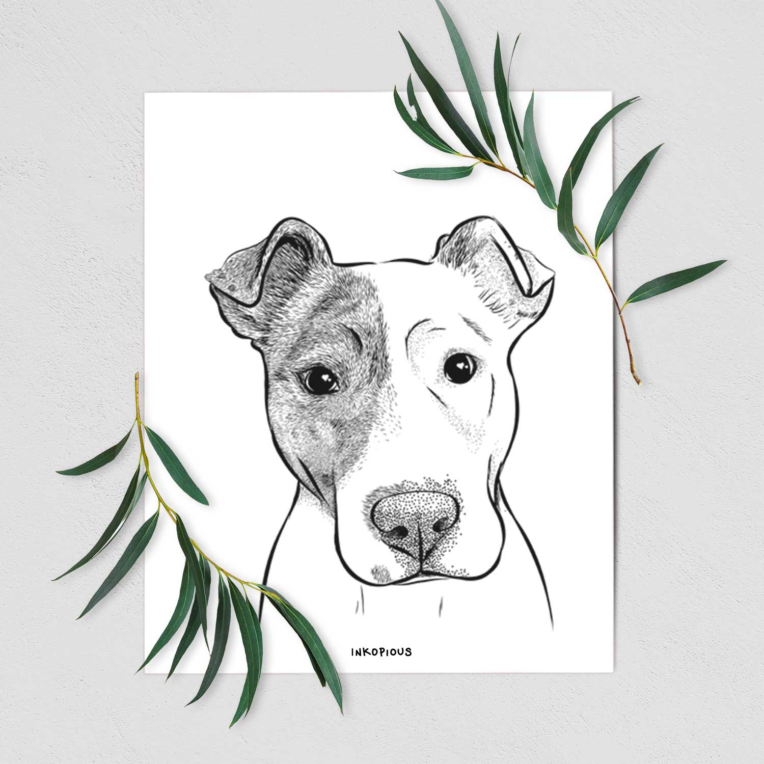 Manchi the Pitbull Mix Art Print