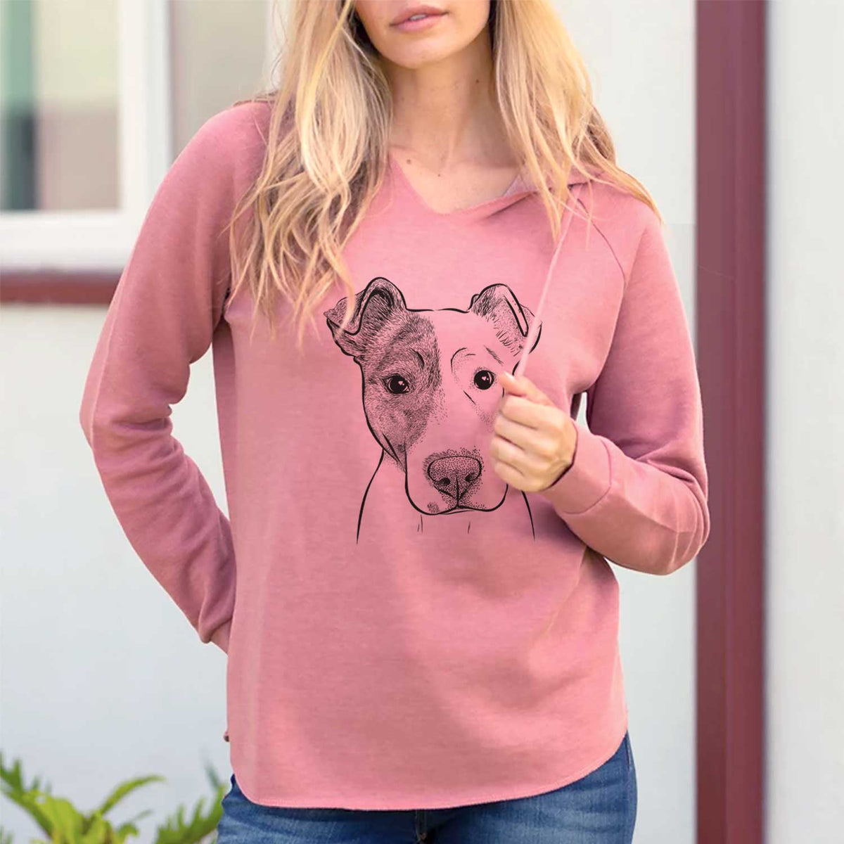 Manchi the Pitbull Mix - Cali Wave Hooded Sweatshirt