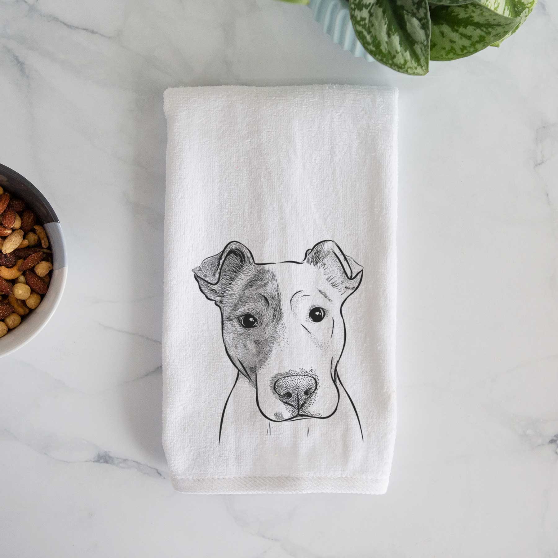 Manchi the Pitbull Mix Decorative Hand Towel