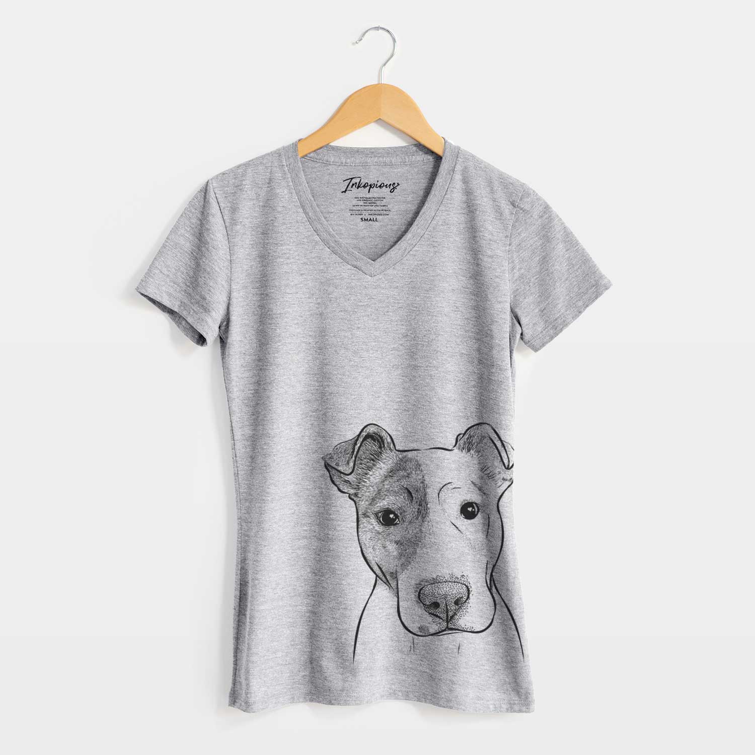 Bare Manchi the Pitbull Mix - Women's V-neck Shirt