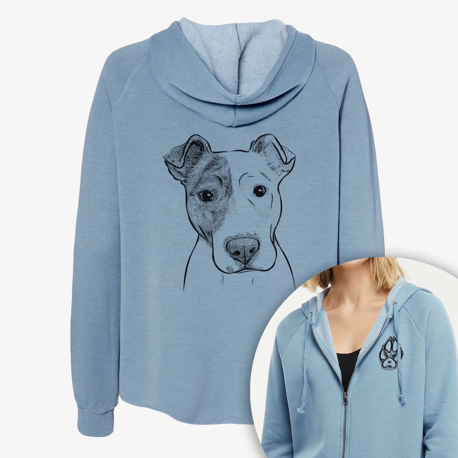 Manchi the Pitbull Mix - Women's Cali Wave Zip-Up Sweatshirt