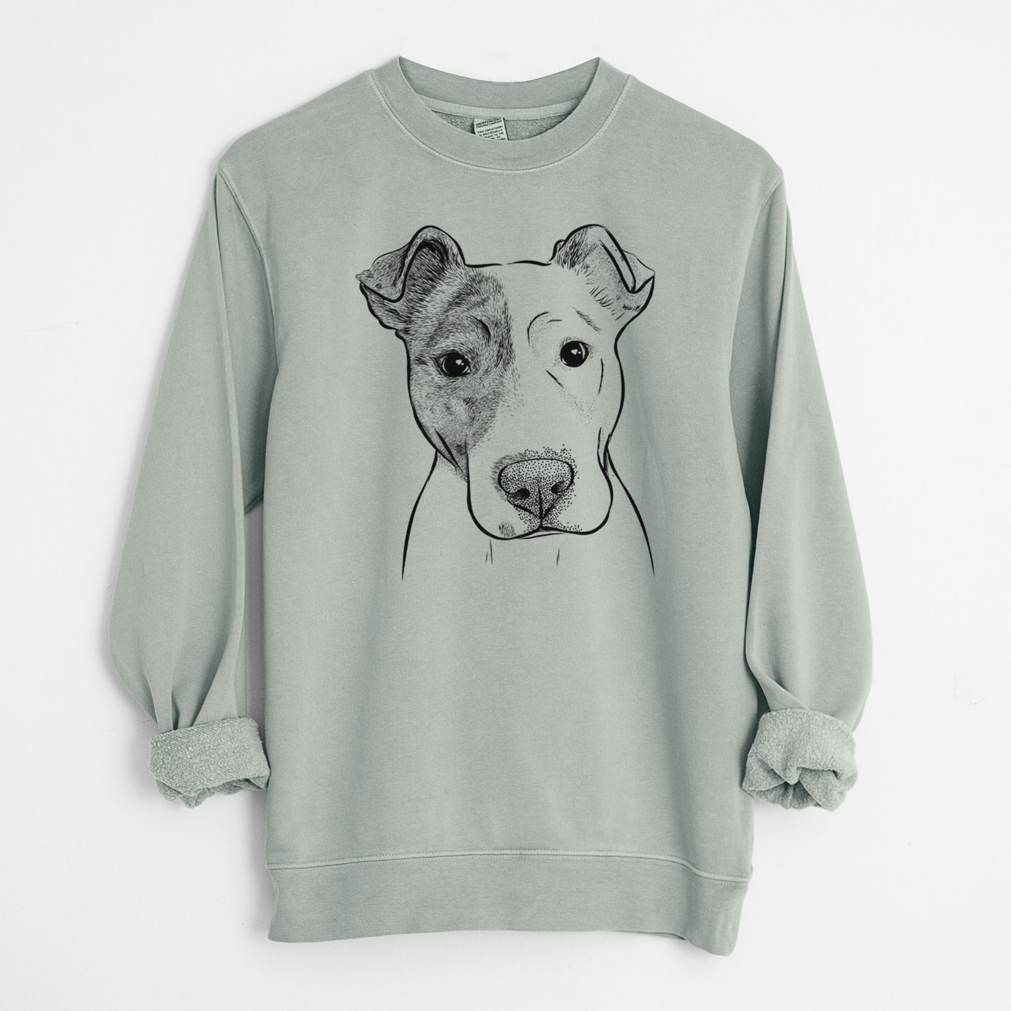 Bare Manchi the Pitbull Mix - Unisex Pigment Dyed Crew Sweatshirt