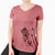 Bare Manchi the Pitbull Mix - Women's V-neck Shirt