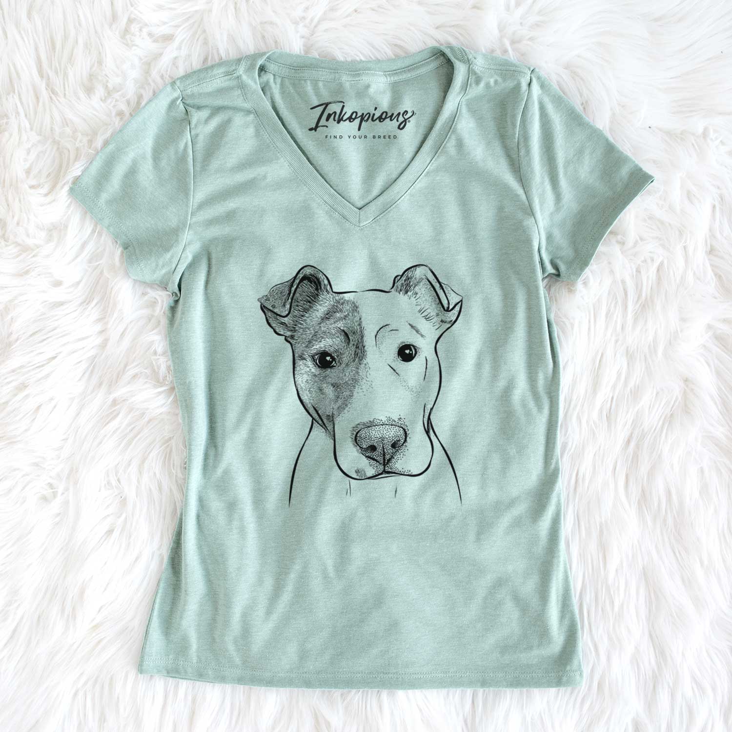 Bare Manchi the Pitbull Mix - Women's V-neck Shirt