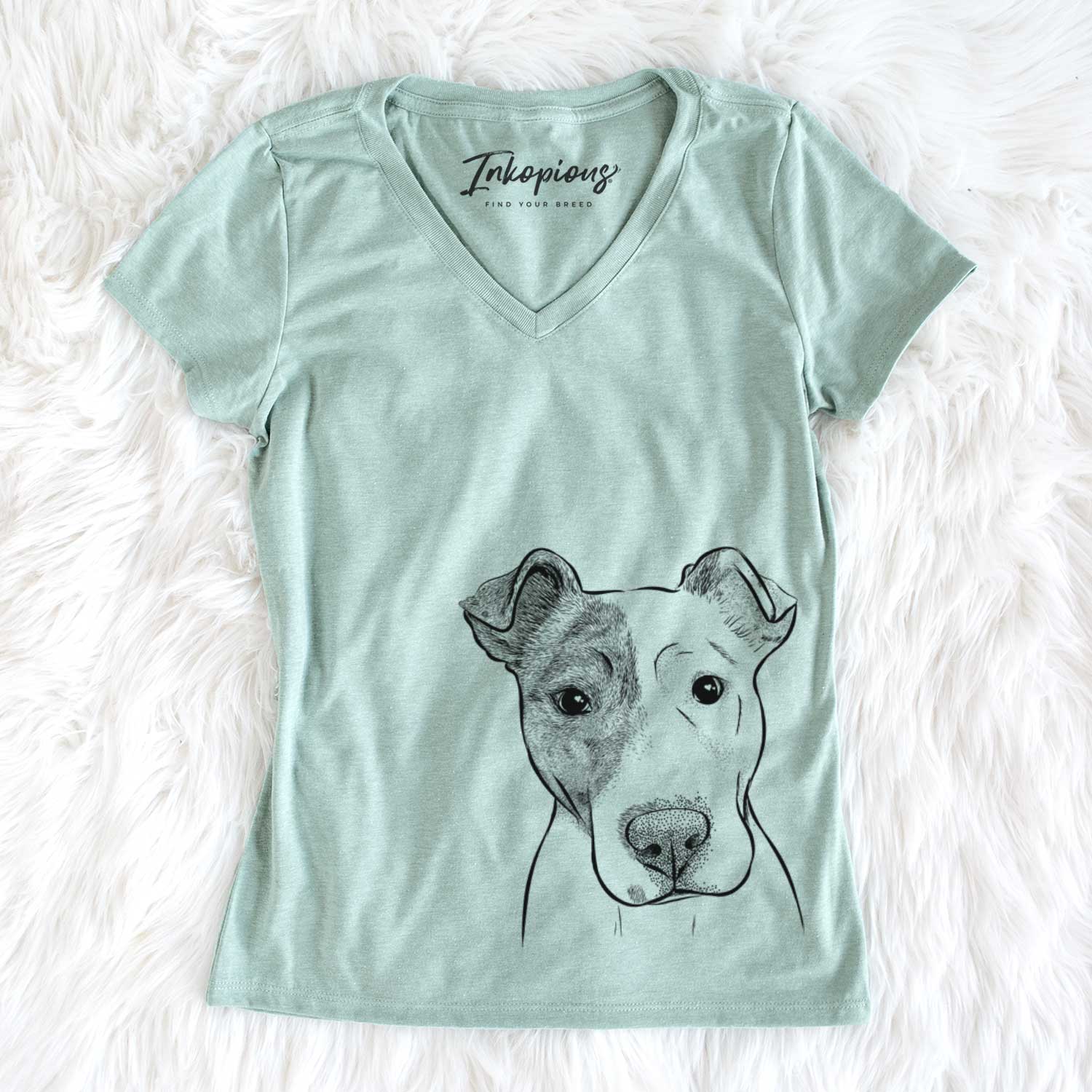 Bare Manchi the Pitbull Mix - Women's V-neck Shirt