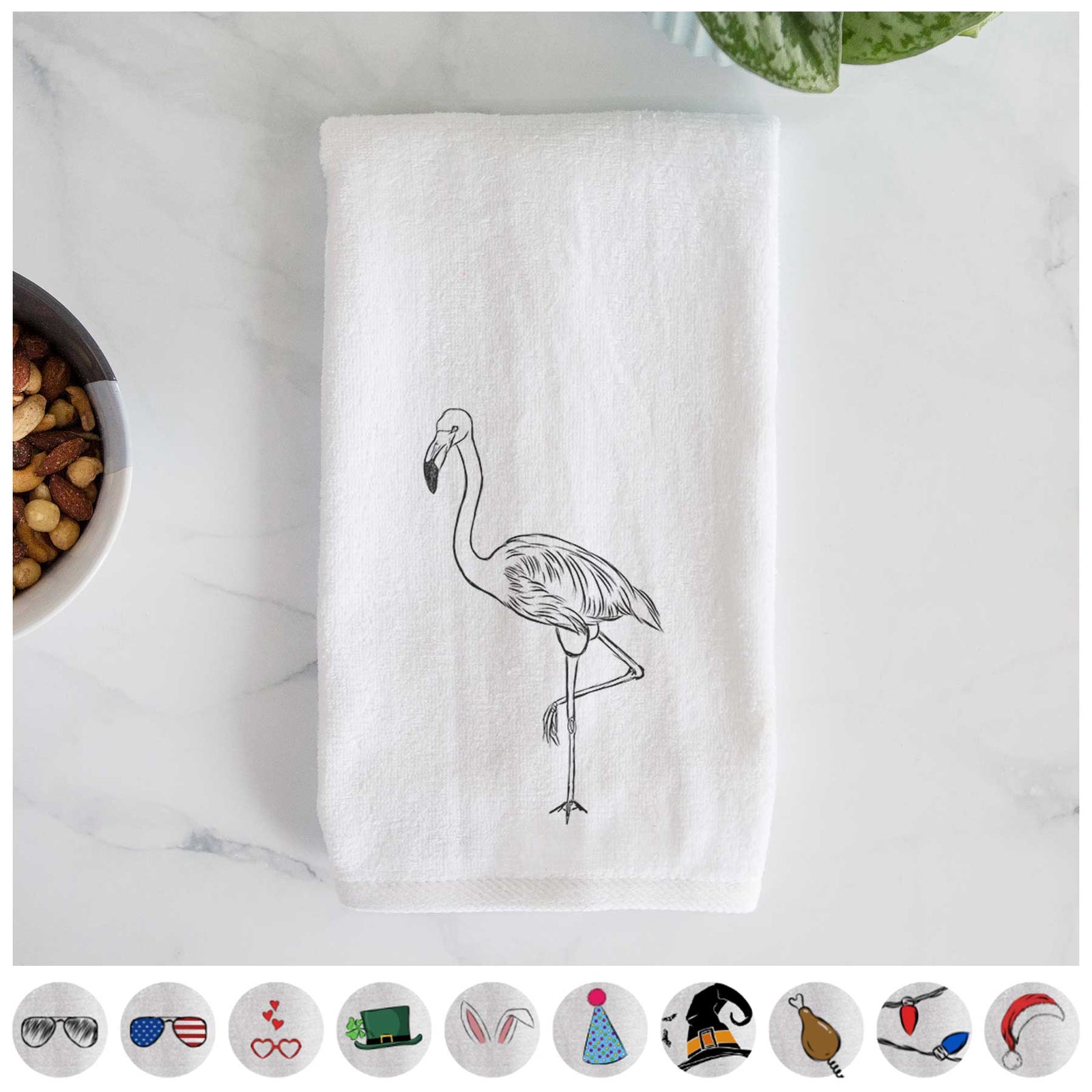 Mango the Flamingo Decorative Hand Towel