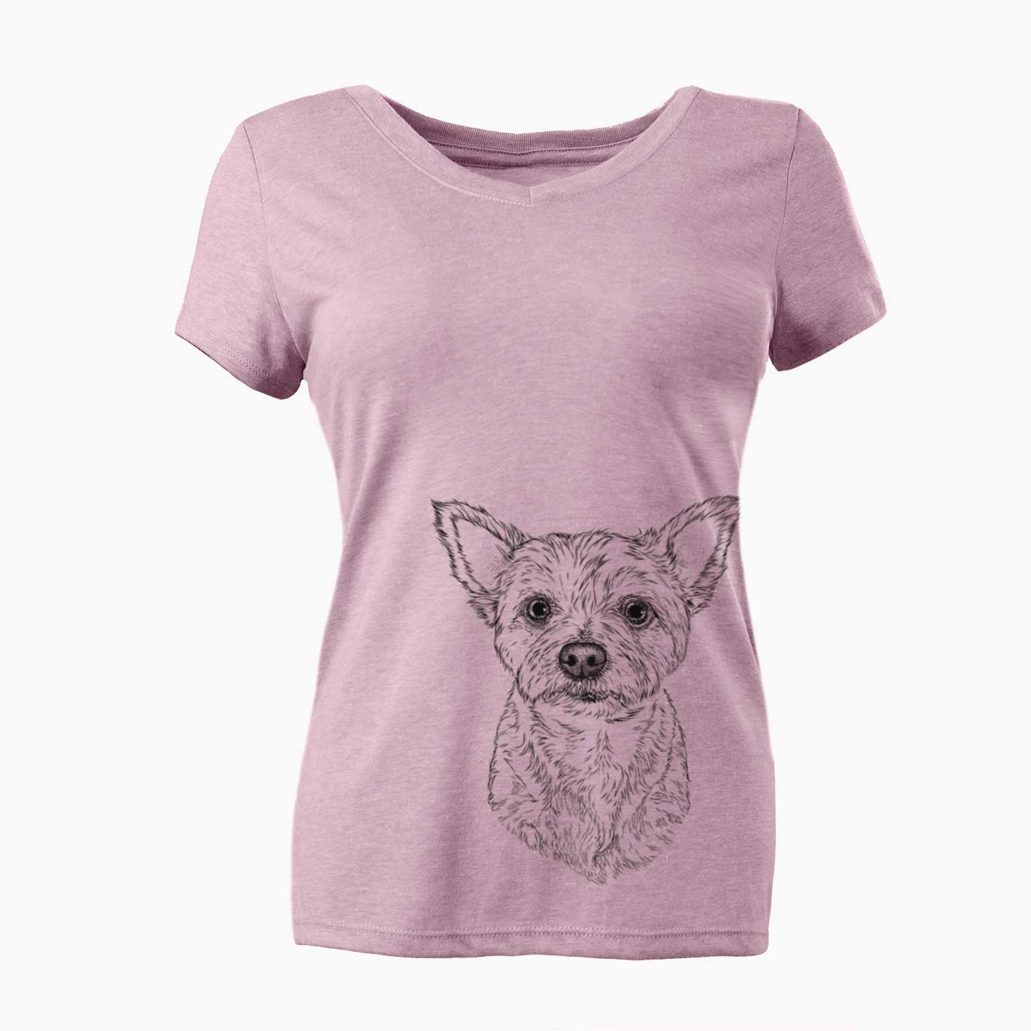 Bare Mango the Yorker Cairn Terrier Mix - Women's V-neck Shirt