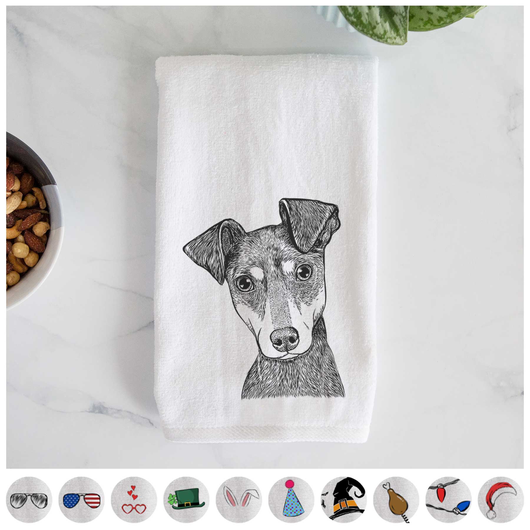 Manny the Manchester Terrier Hand Towel
