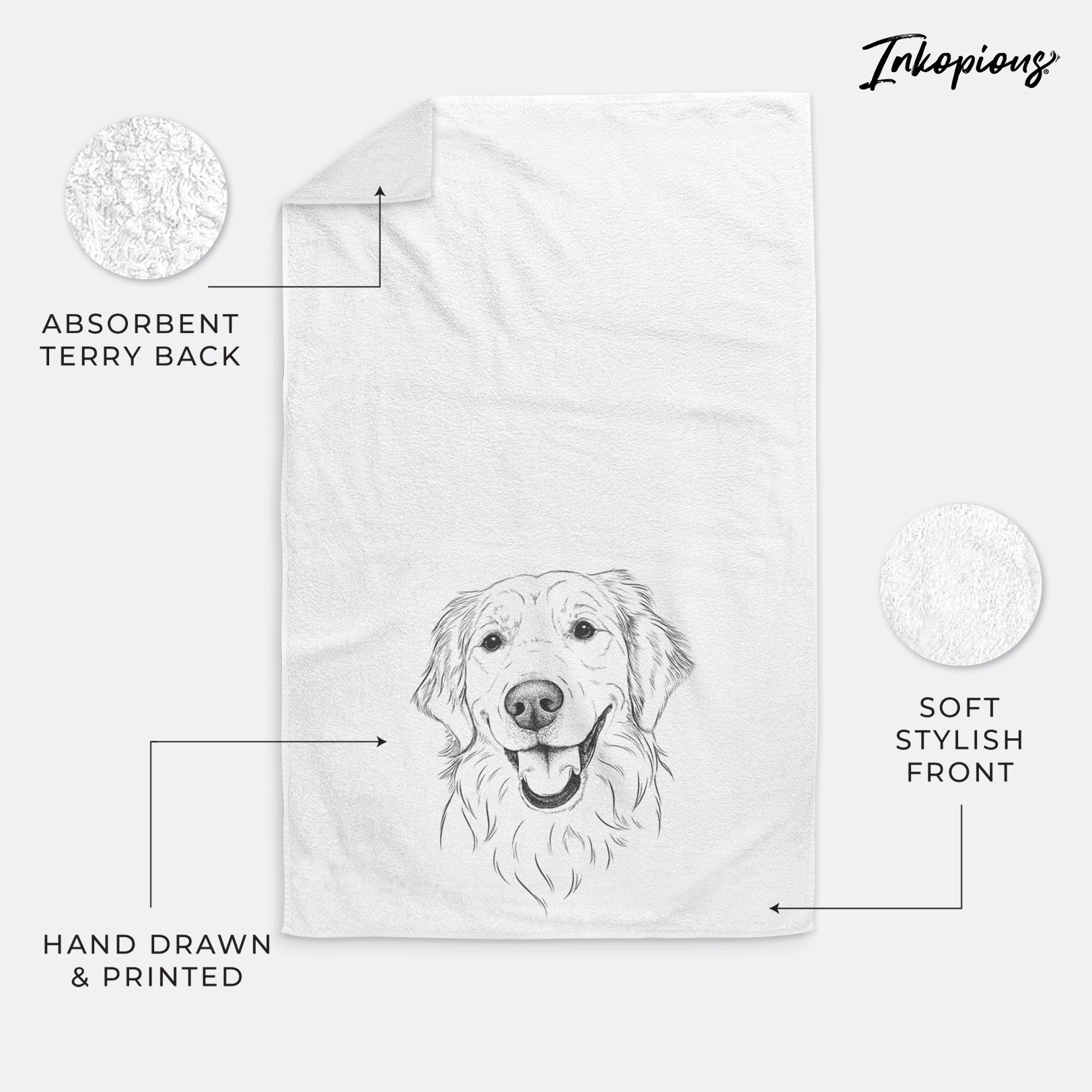 Maple the Golden Retriever Decorative Hand Towel