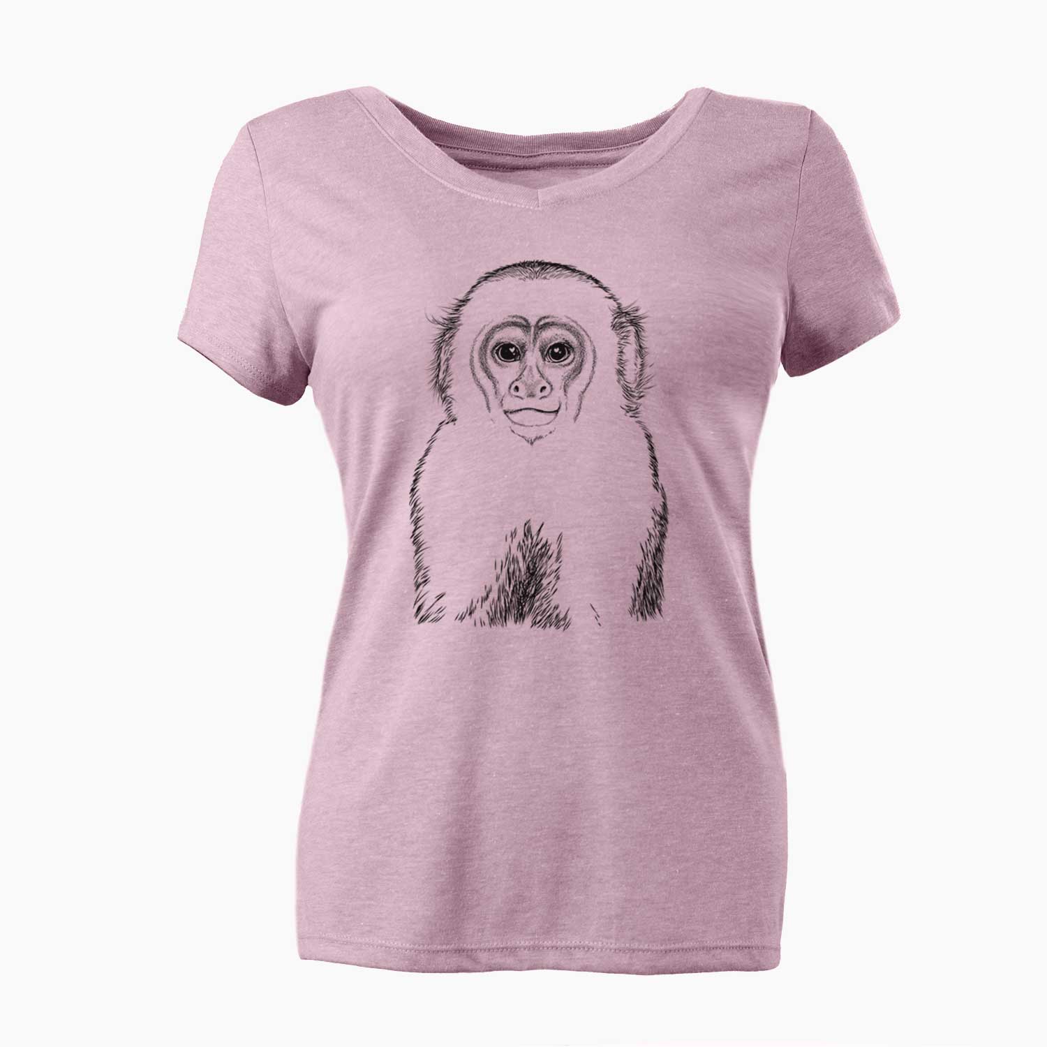 Bare Marcel the Capuchin Monkey - Women's V-neck Shirt