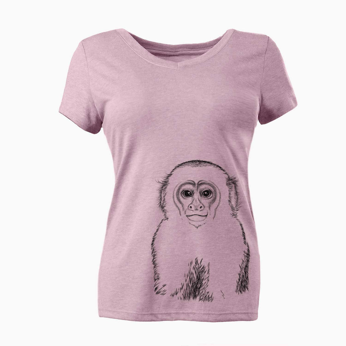 Bare Marcel the Capuchin Monkey - Women's V-neck Shirt