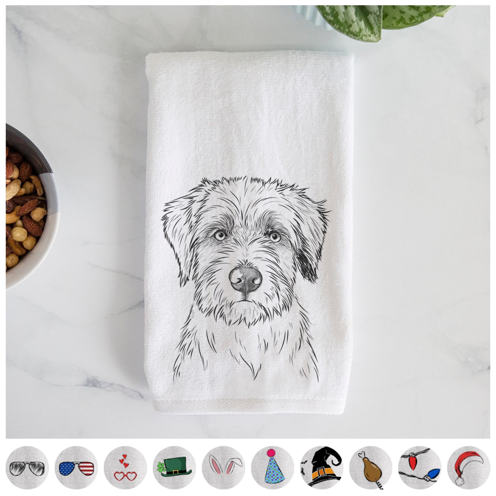 Marek the Bernedoodle Decorative Hand Towel