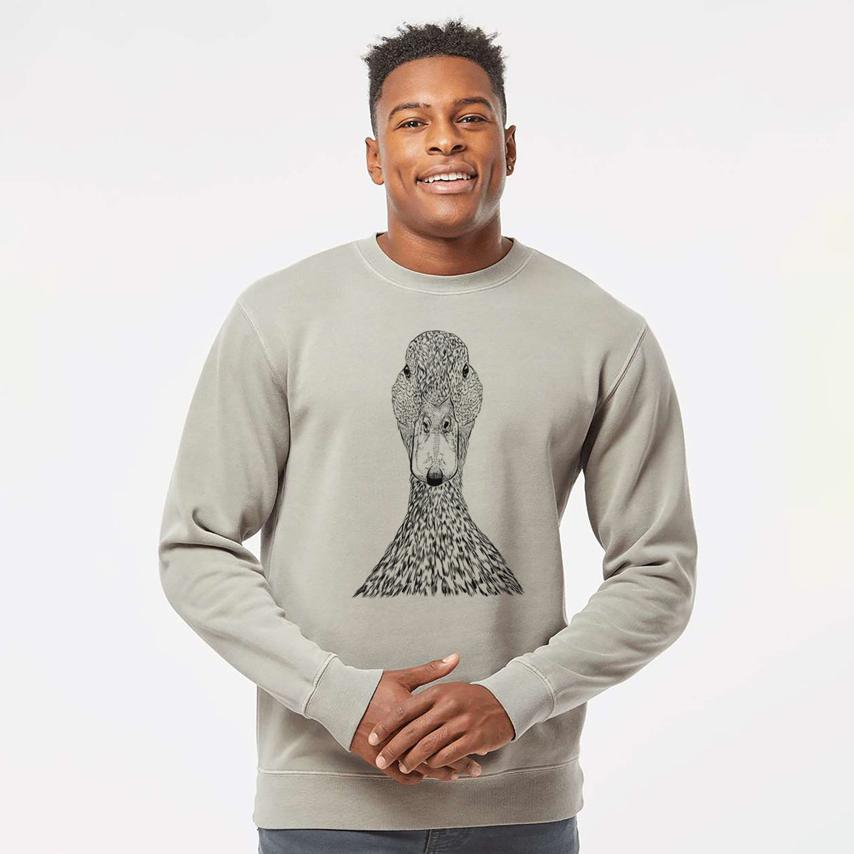 Bare Marge the Mallard Duck - Unisex Pigment Dyed Crew Sweatshirt