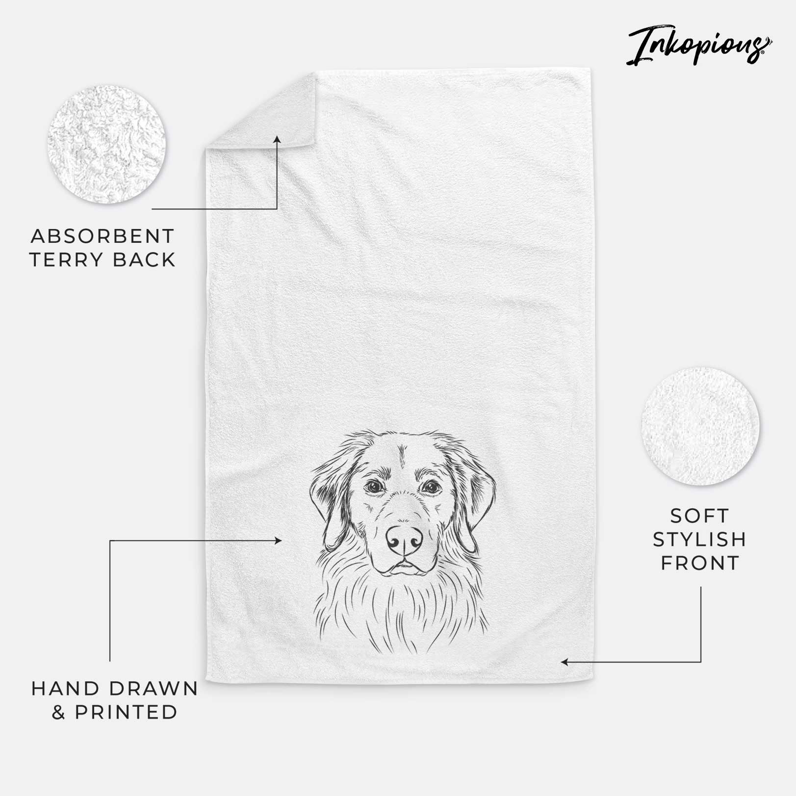 Marley the Golden Retriever Decorative Hand Towel