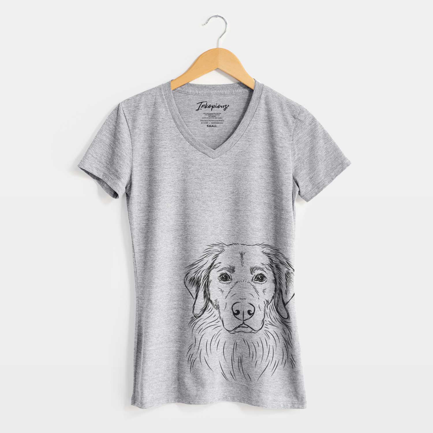 Bare Marley the Golden Retriever - Women's V-neck Shirt