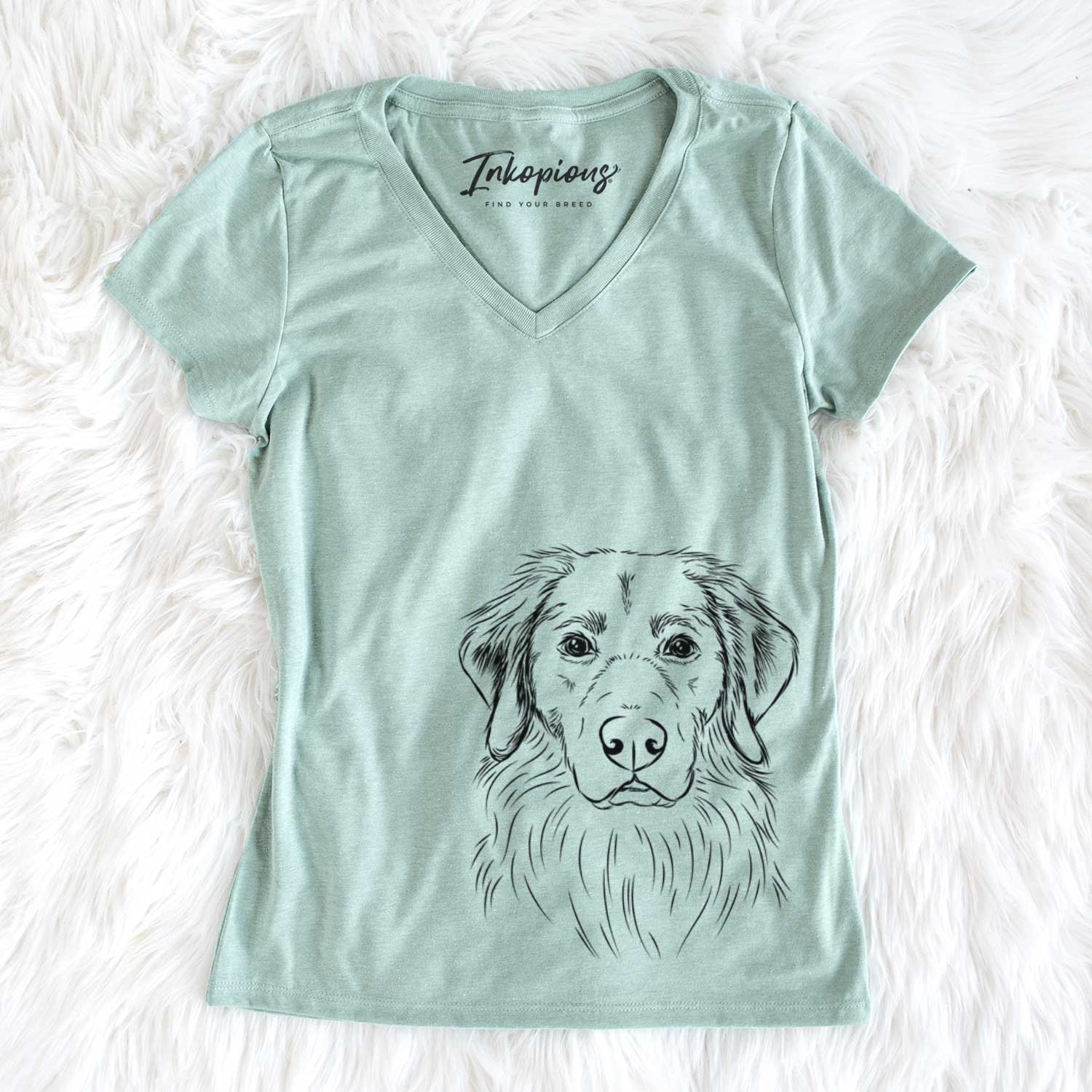 Bare Marley the Golden Retriever - Women's V-neck Shirt