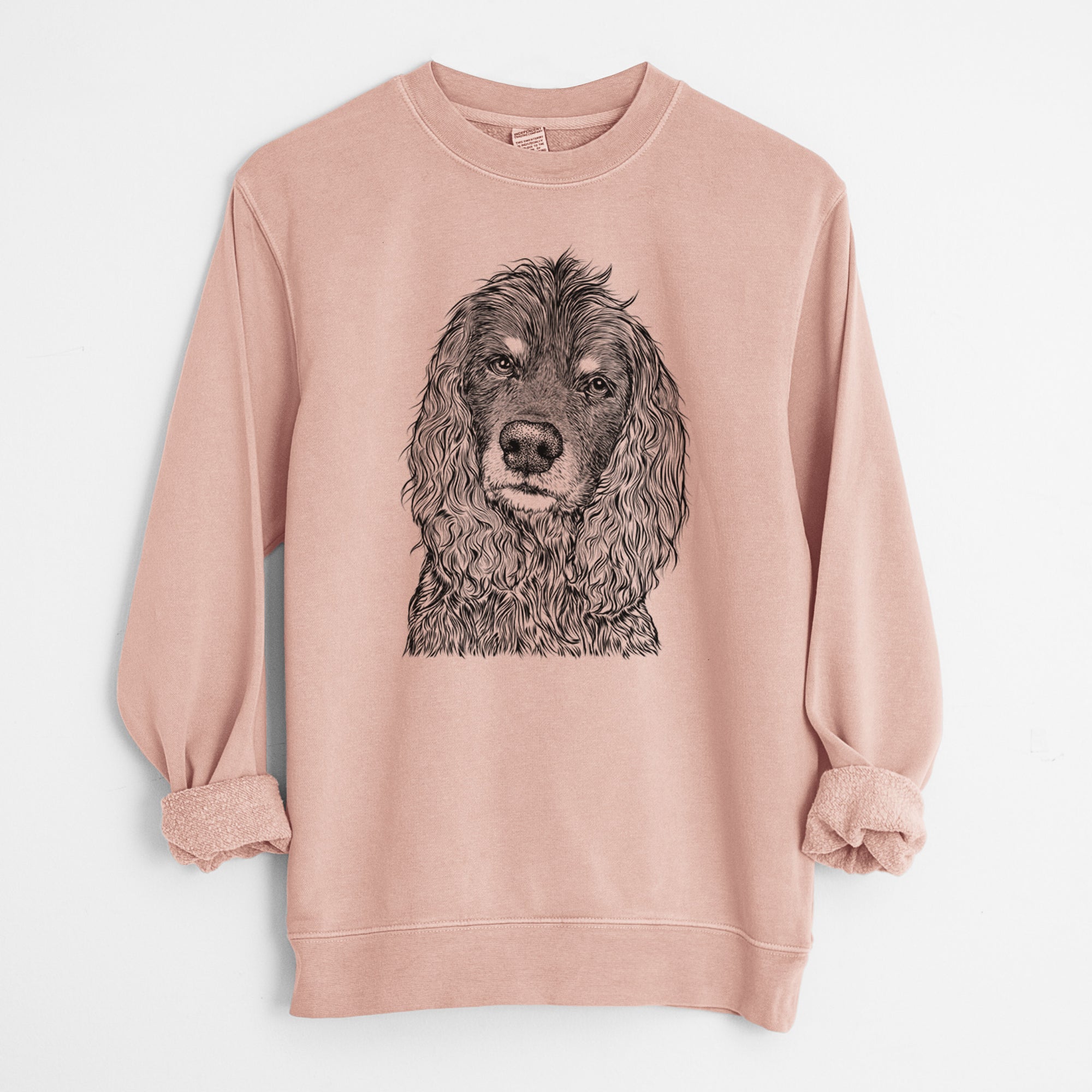 Bare Marley Boy the American Cocker Spaniel - Unisex Pigment Dyed Crew Sweatshirt