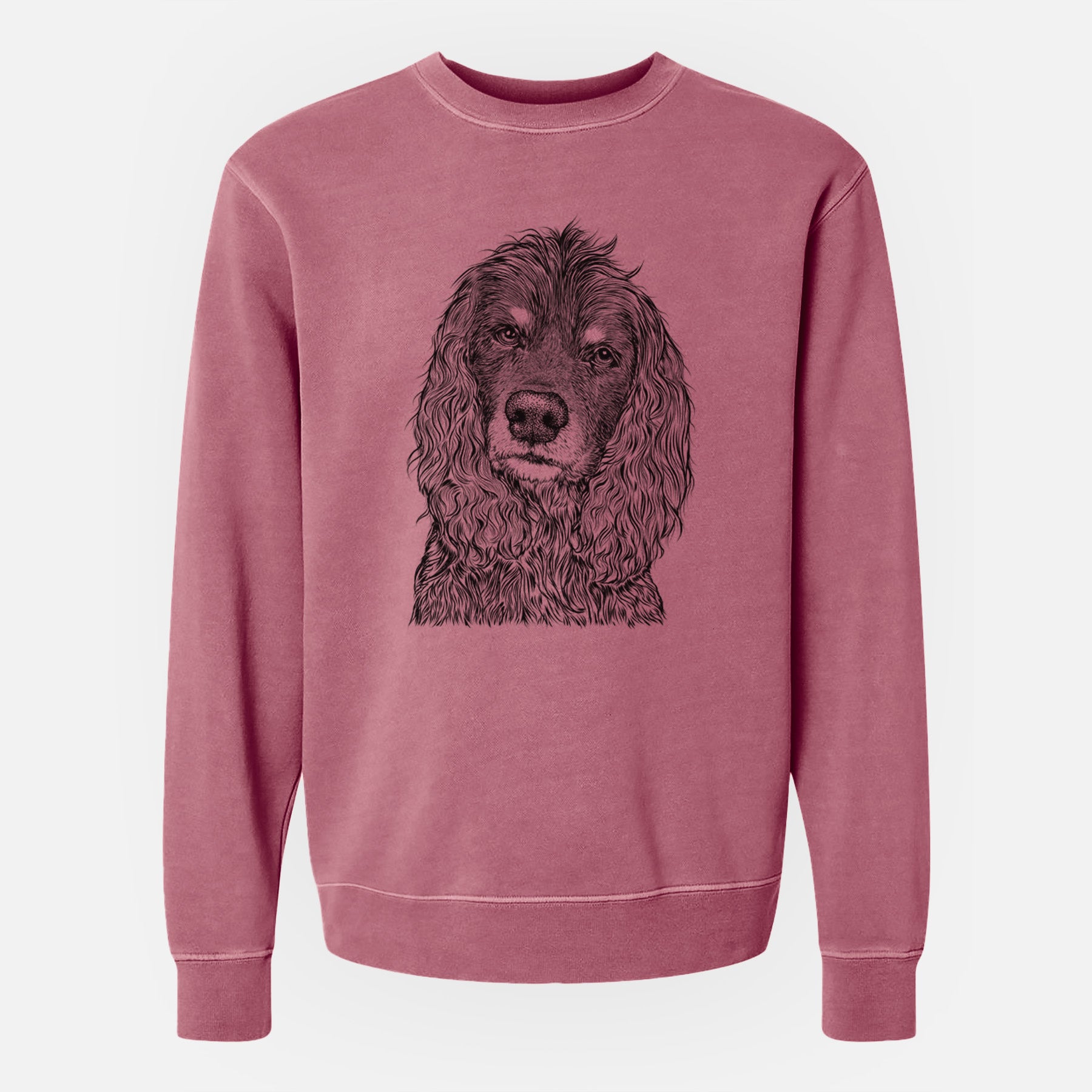 Bare Marley Boy the American Cocker Spaniel - Unisex Pigment Dyed Crew Sweatshirt