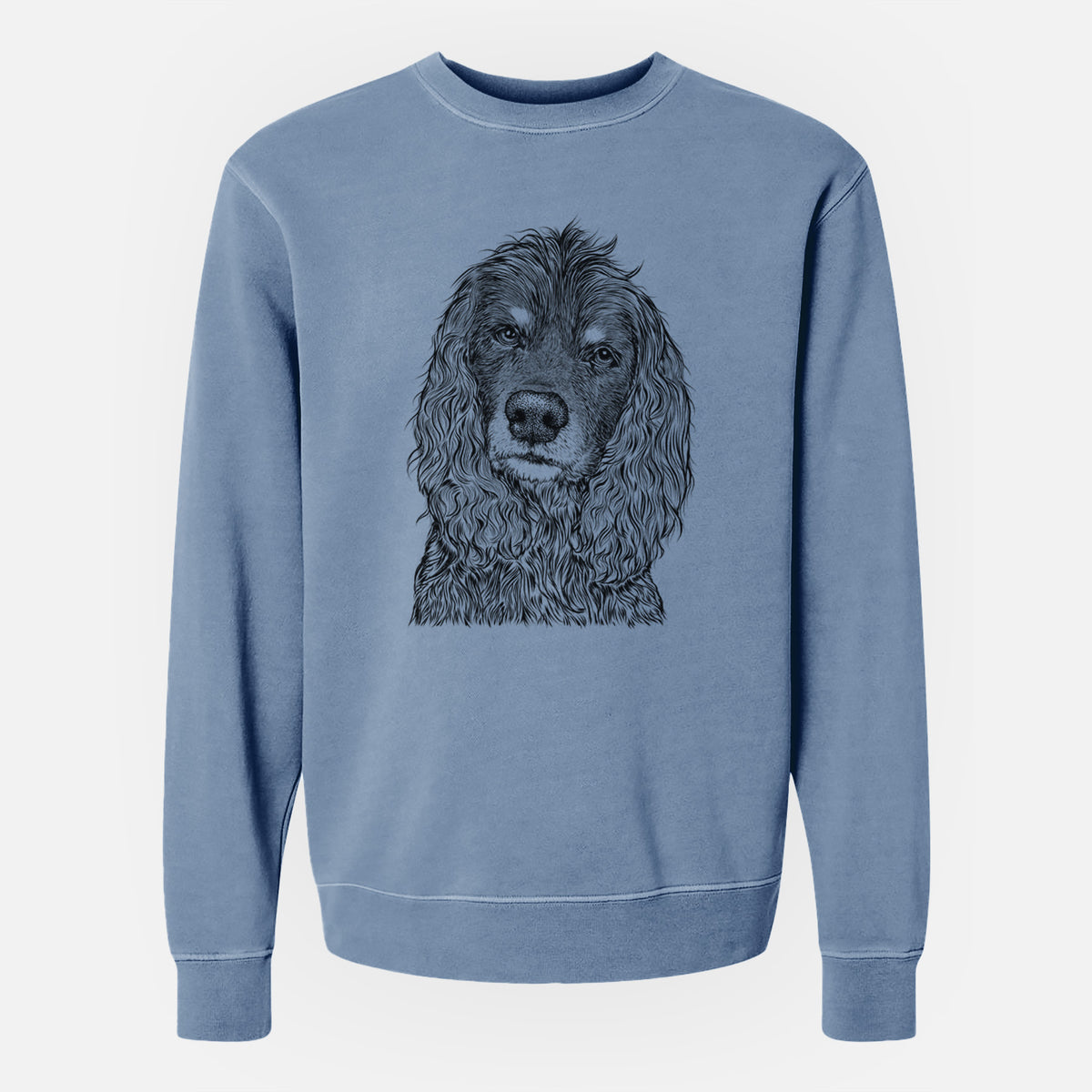 Bare Marley Boy the American Cocker Spaniel - Unisex Pigment Dyed Crew Sweatshirt