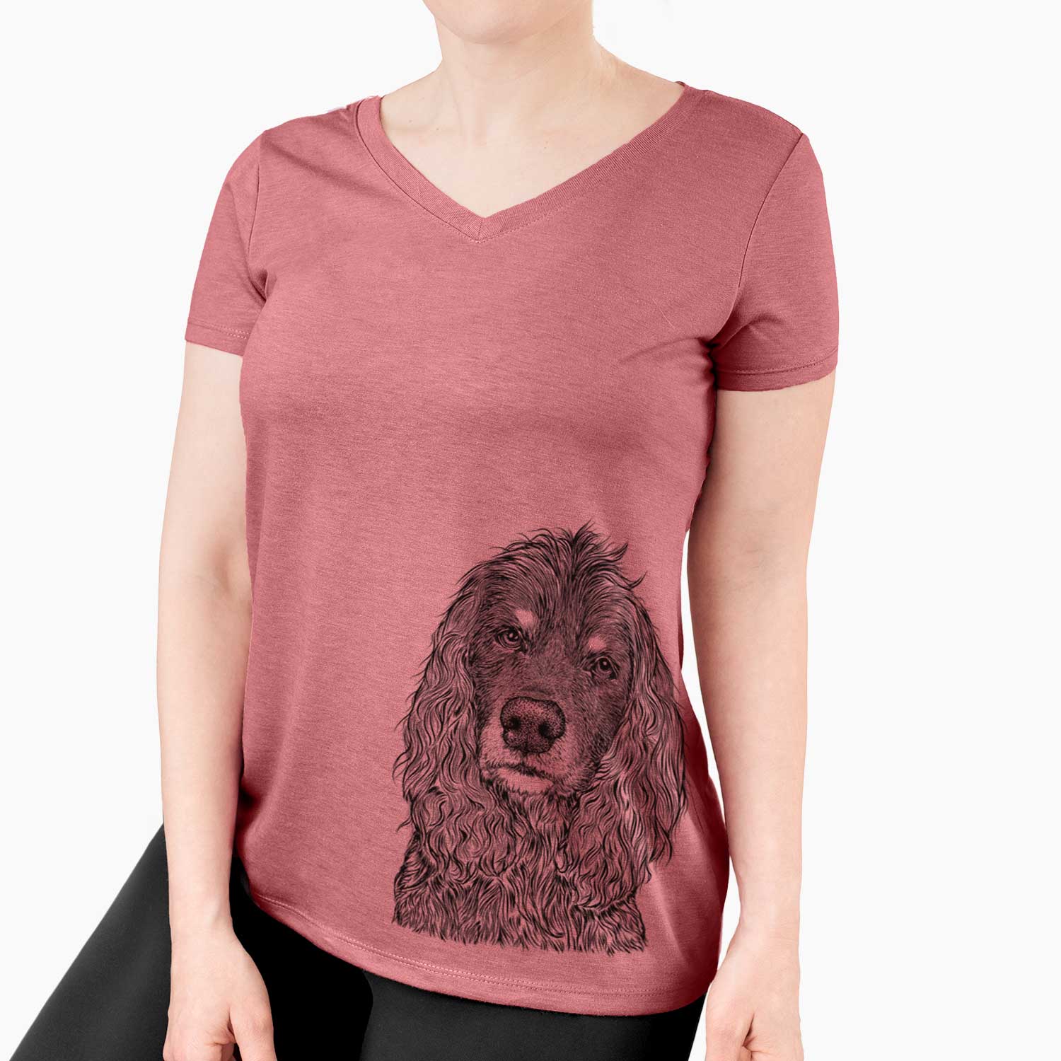 Bare Marley Boy the American Cocker Spaniel - Women's V-neck Shirt