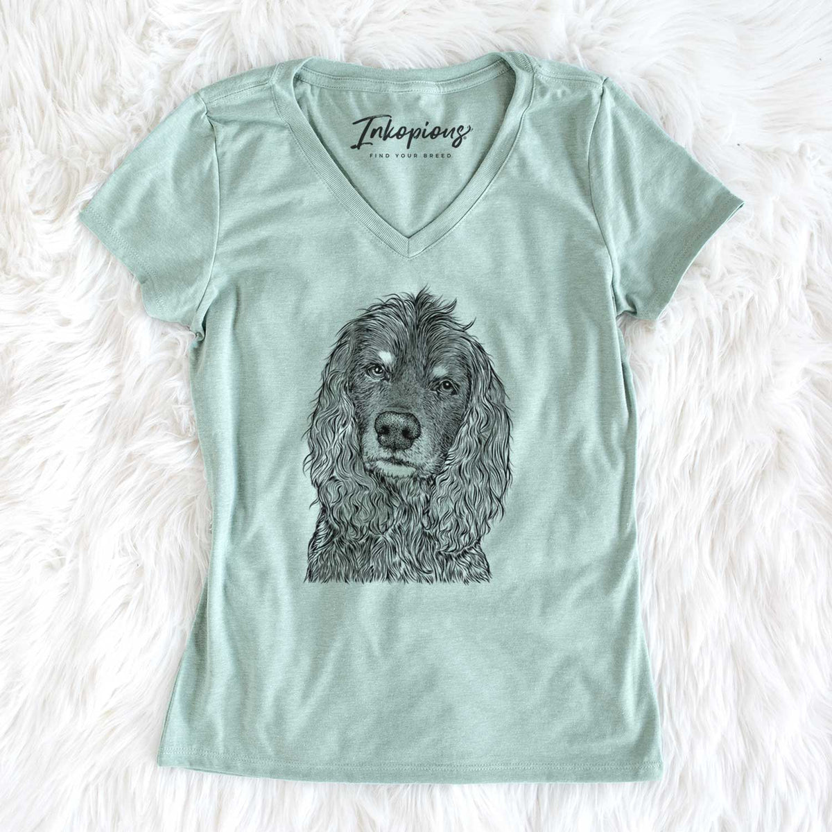 Bare Marley Boy the American Cocker Spaniel - Women&#39;s V-neck Shirt