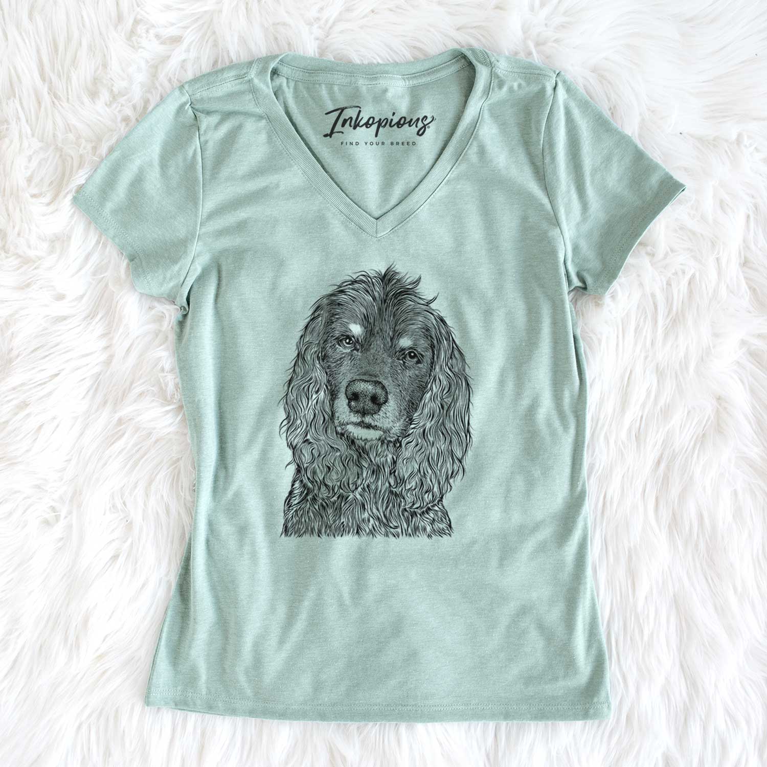 Bare Marley Boy the American Cocker Spaniel - Women's V-neck Shirt